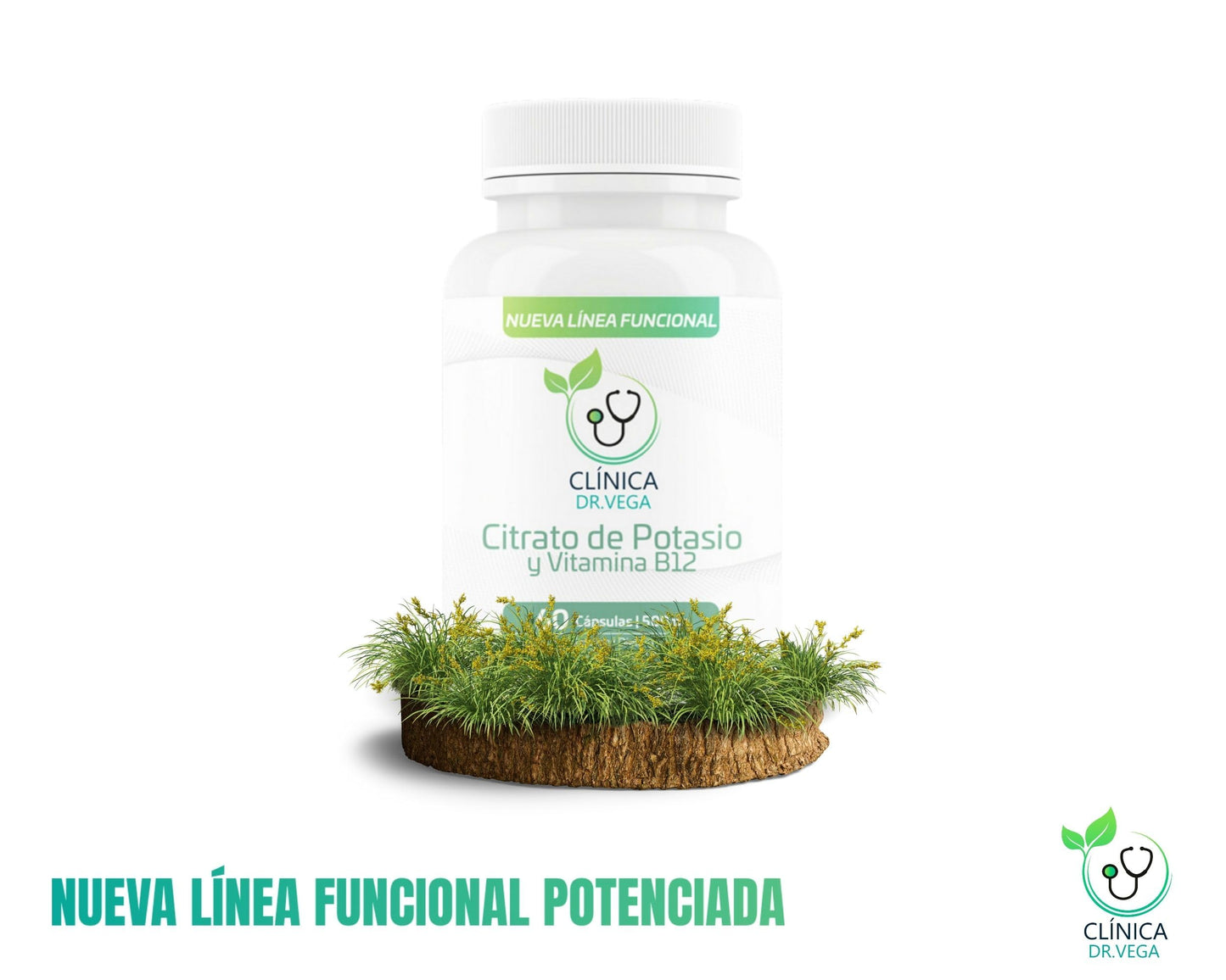 CLÍNICA DR. VEGA Potassium Citrate and Vitamin B12 Capsules, 60 Count