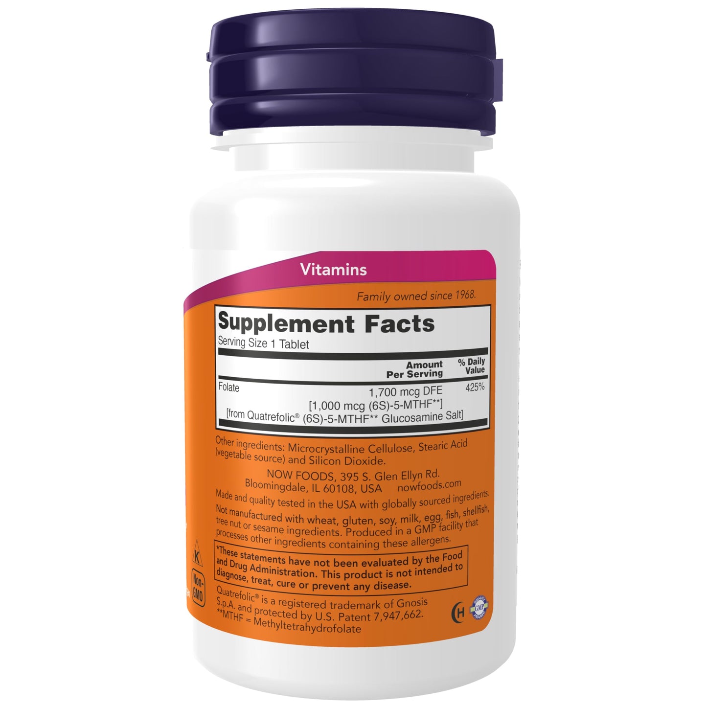 NOW Foods Methyl Folate 1,000 mcg Metabolically Active Folate*, Co-Enzyme B Vitamin, 90 Tablets