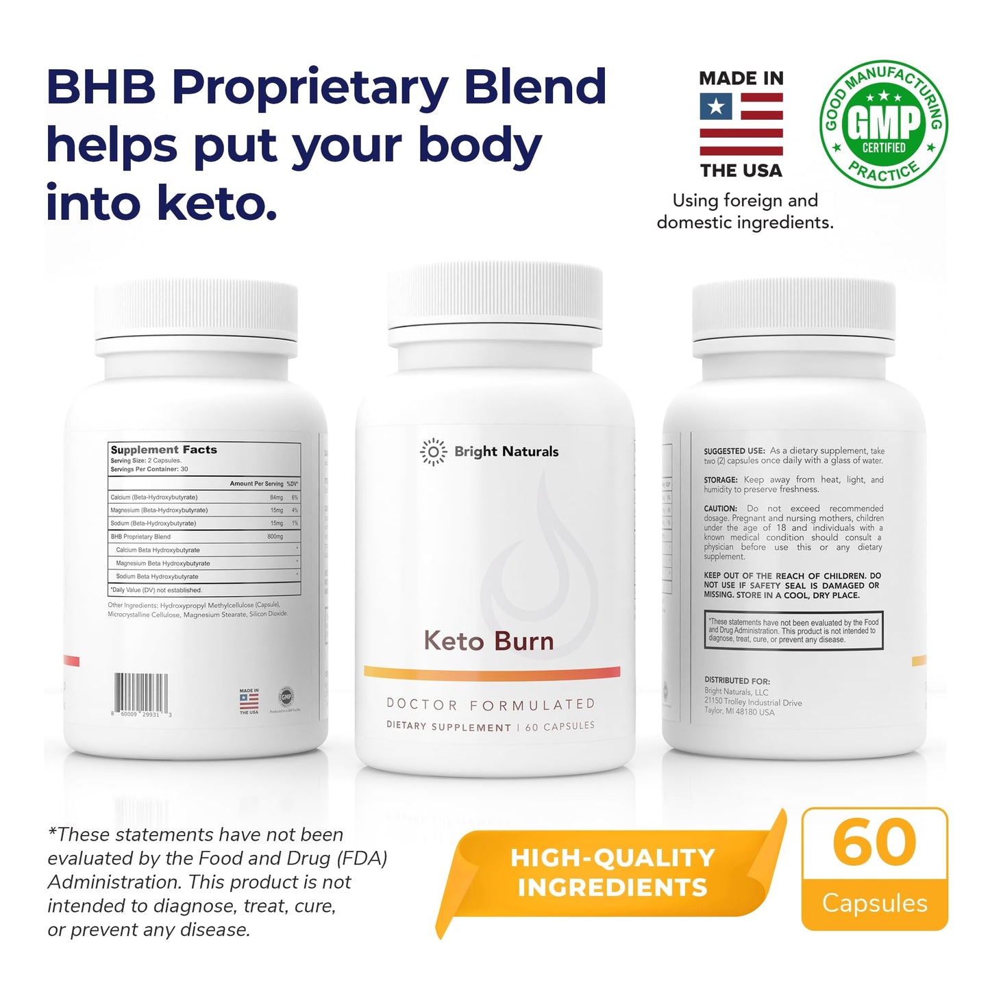 Bright Naturals Keto Burn 60 Capsules