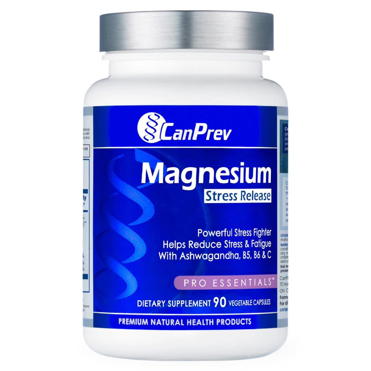 CanPrev Magnesium Bisglycinate with Ashwagandha, B5, B6 & Vitamin C Capsules, 90 Count