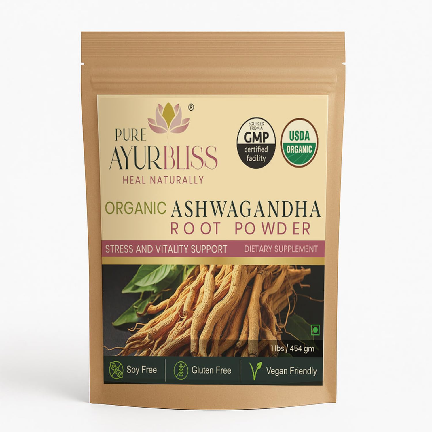 PureAyurbliss Ashwagandha Powder, 16 Ounce