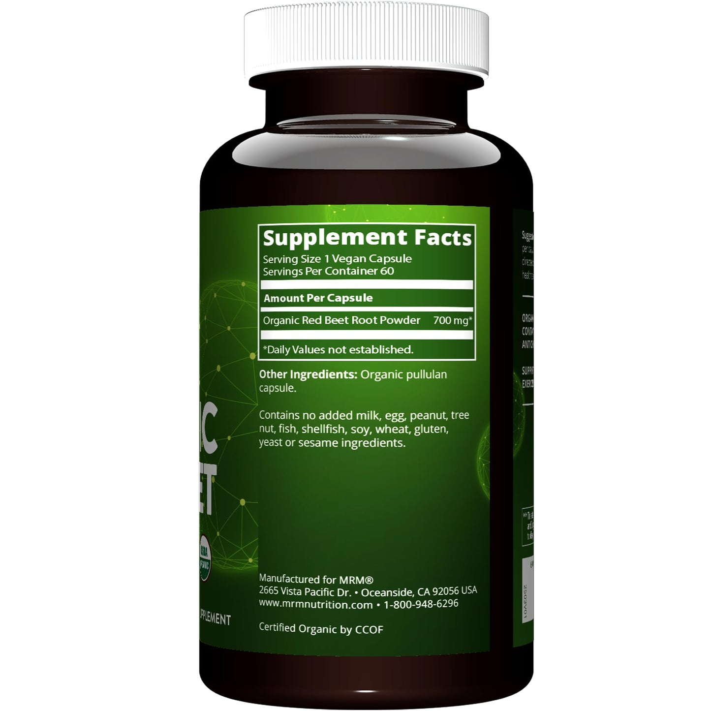 MRM Organic Red Beet Vegan Capsules, 60 Capsules