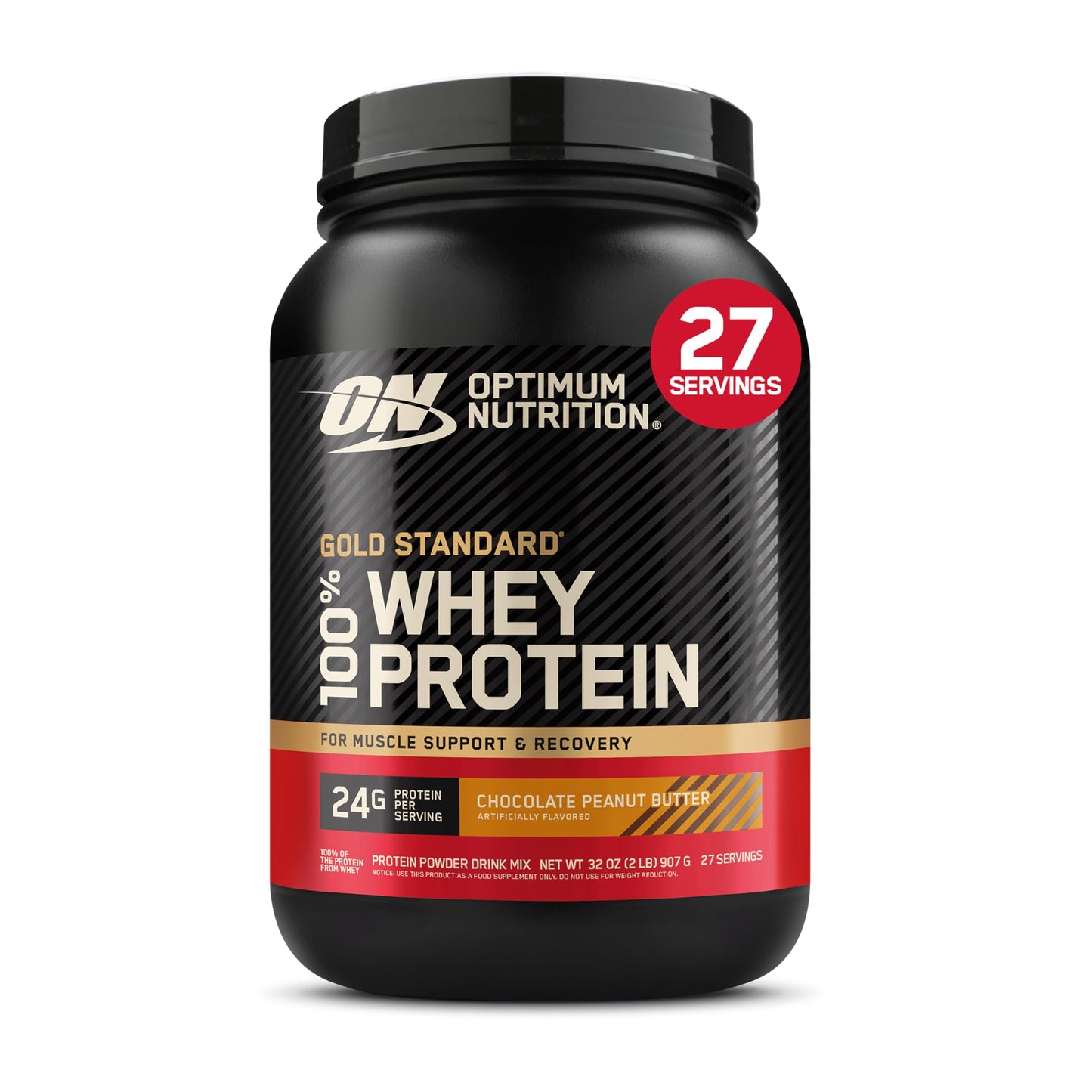 Optimum Nutrition Gold Standard 100% Whey Protein Powder Chocolate Peanut Butter 32 Servings