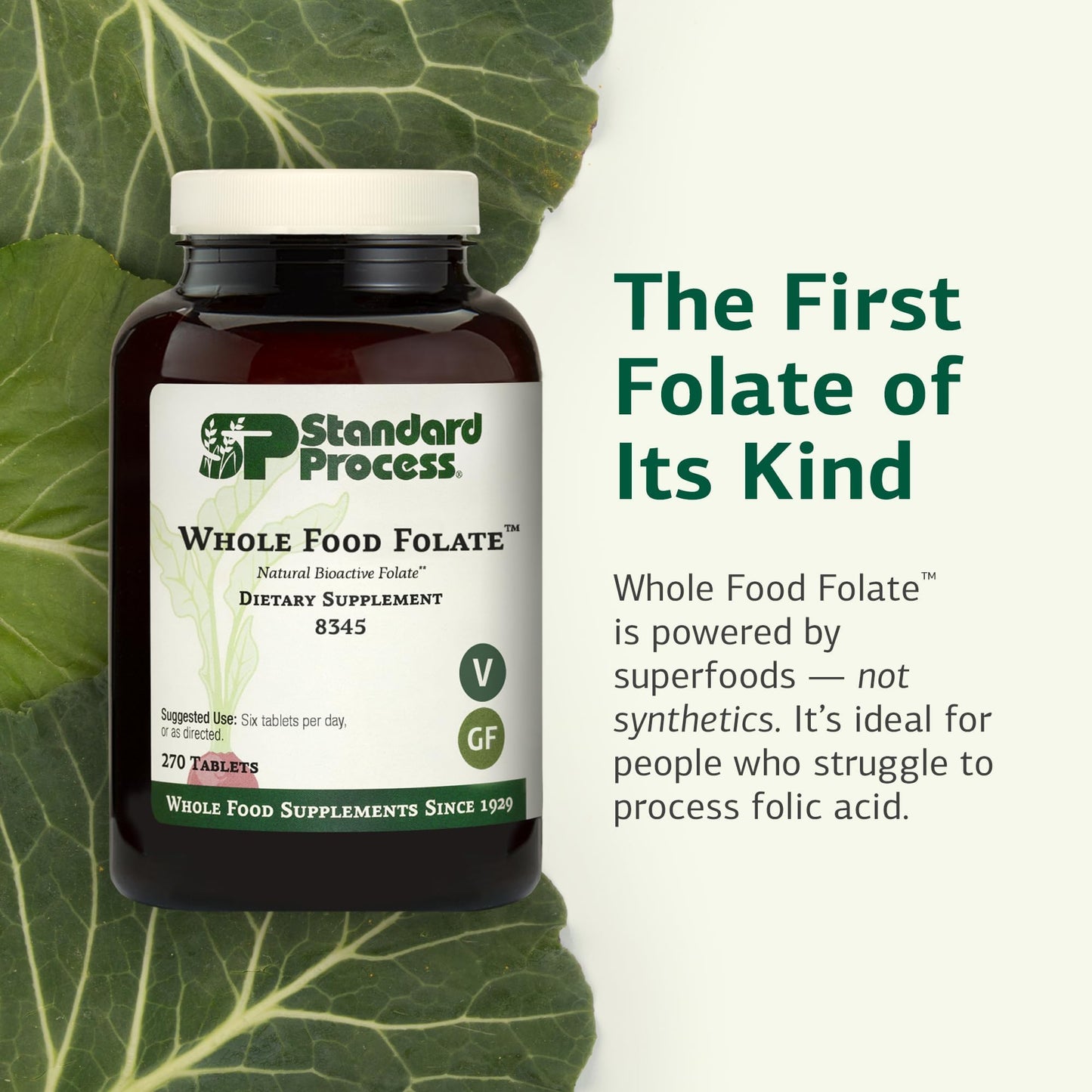 Standard Process Inc. Whole Food Folate Capsules, 270
