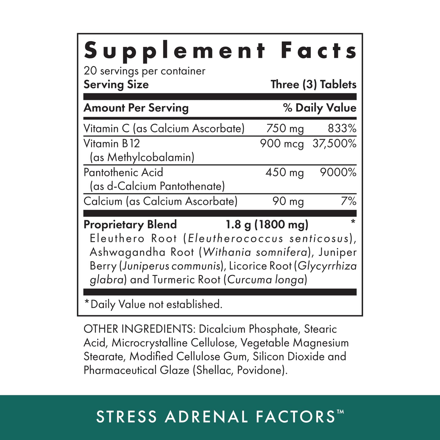 Michael's Stress Adrenal Factors Tablets, 60 Count