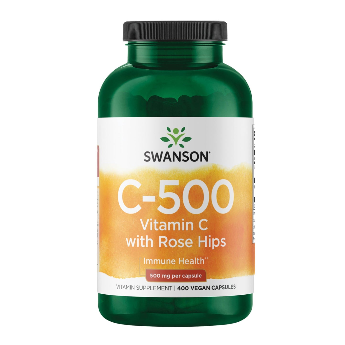 Swanson Vitamin C with Rose Hips 500 Milligrams Capsules, 400 Count