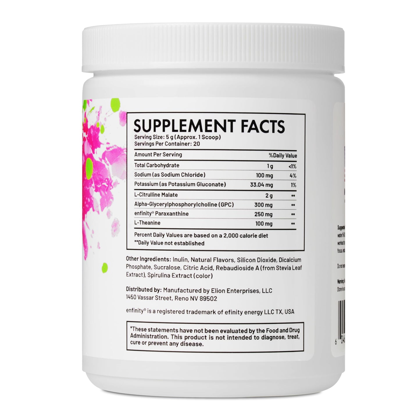 Elion Longevity Hi-Q Nootropic Pre-Workout Powder 3.5 oz