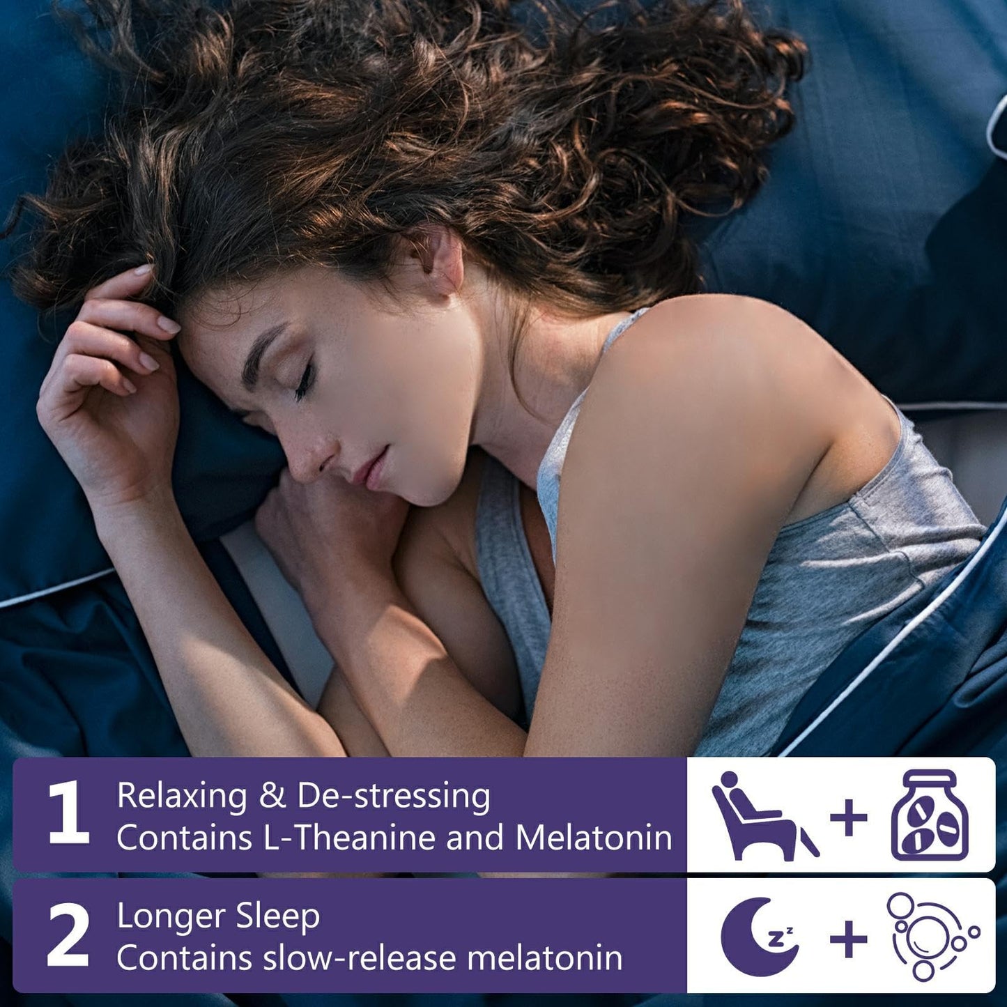OMOGS Melatonin 10mg Fast Dissolve Tablets with L-Theanine, L-Glycine & Vitamin, Supports Relaxation & Healthy Sleep Cycles, Strawberry Flavor, 90 Tablets