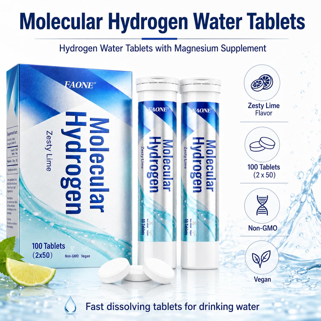 EAONE Hydrogen Water Tablets 100 Tablets