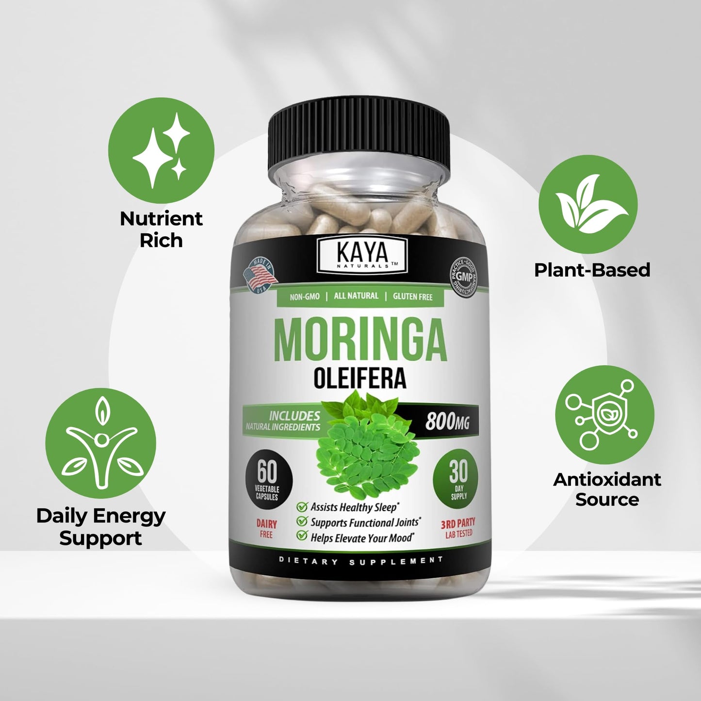 Kaya Naturals Moringa Leaf Extract Capsule 60 Count