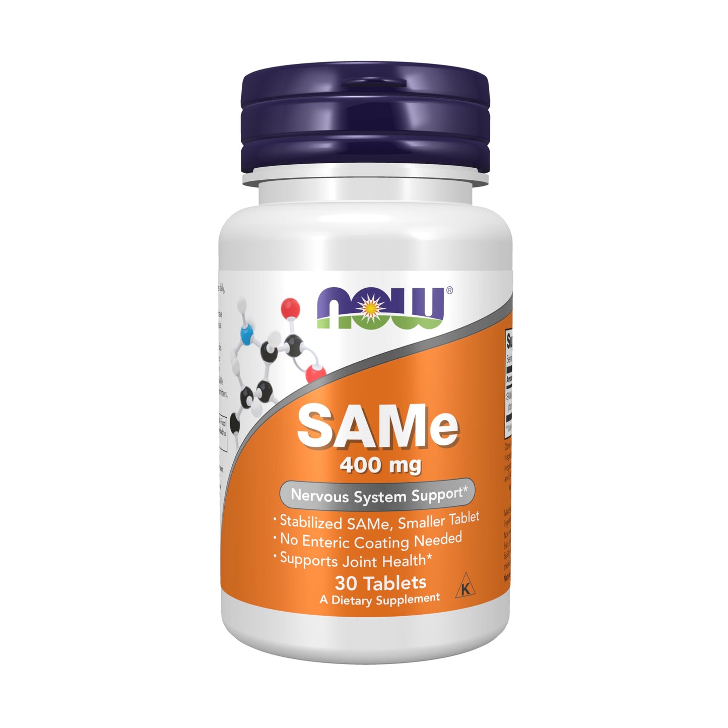 NOW Foods SAMe (S-Adenosyl-L-Methionine) 400 mg Tablet, 30 Tablets