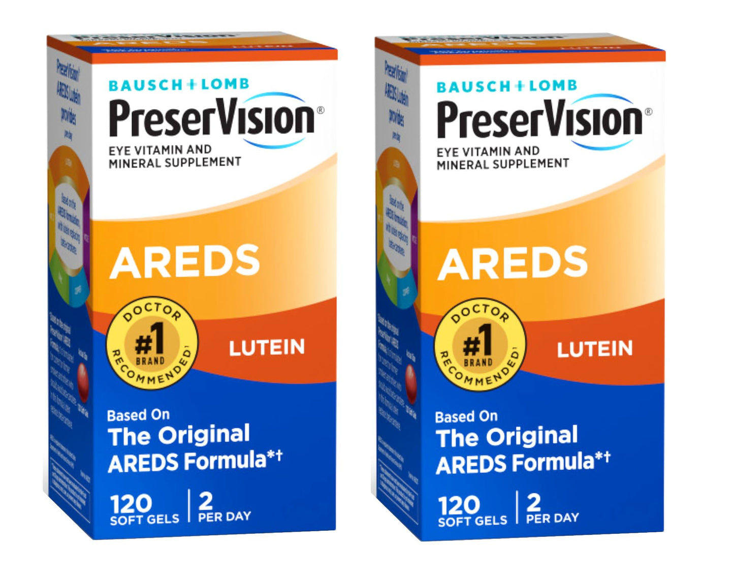 Bausch + Lomb PreserVision AREDS Lutein Eye Vitamin & Mineral Supplement Soft Gels 180