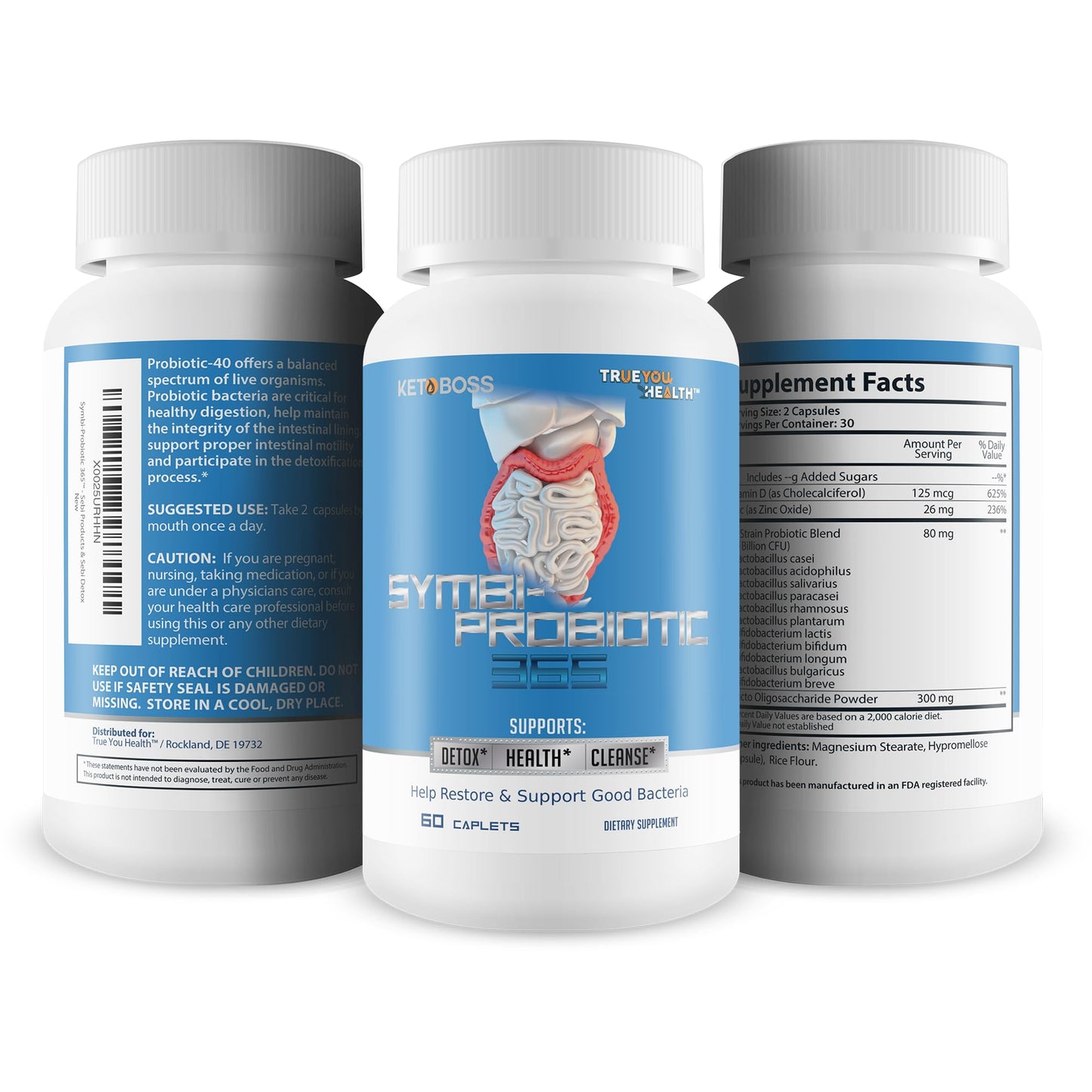 Keto Boss Symbi-Probiotic 365 Keto Probiotic Health Support Capsule, 60 Count