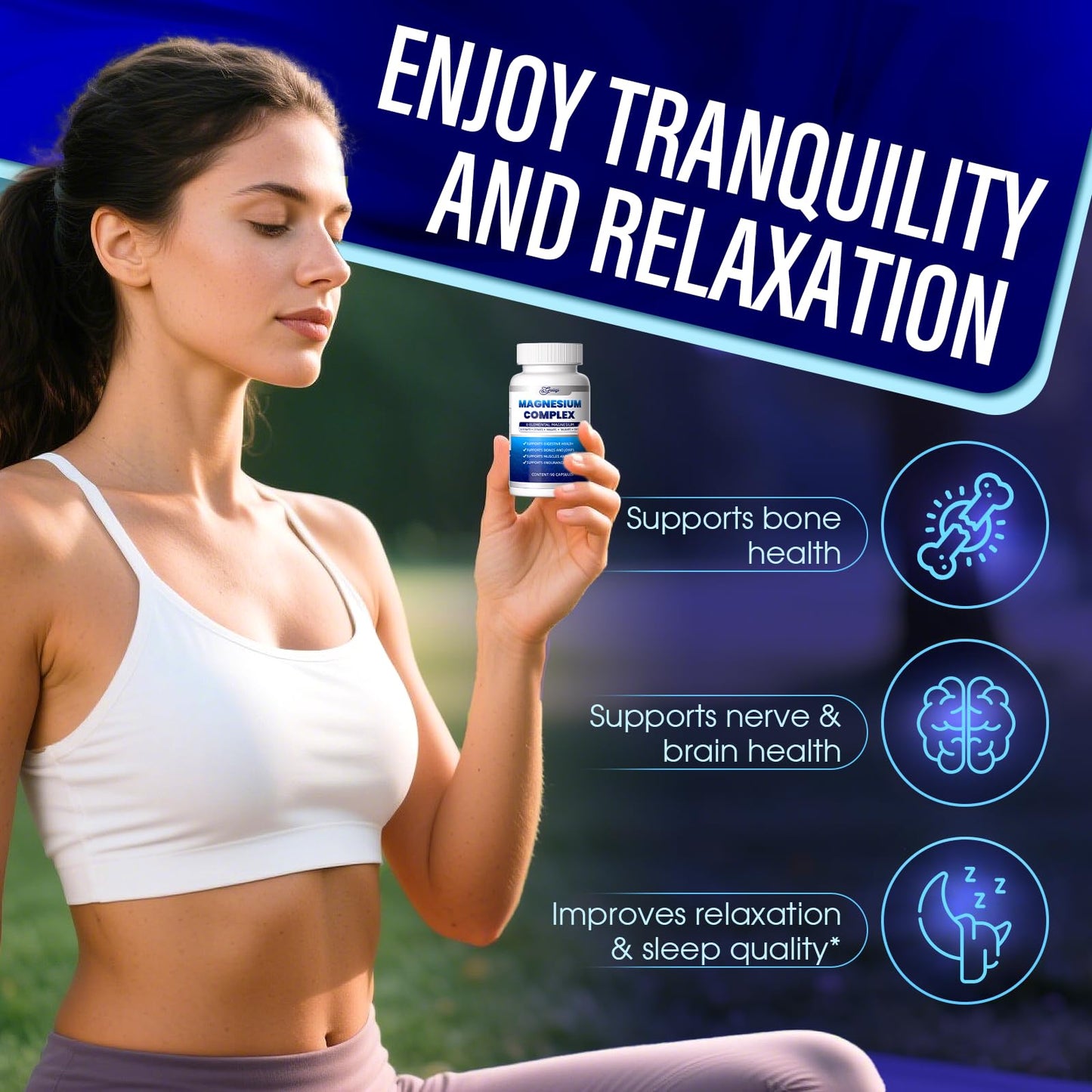Guliqi 8-in-1 Magnesium Complex Supplement 1000mg 90 Capsules