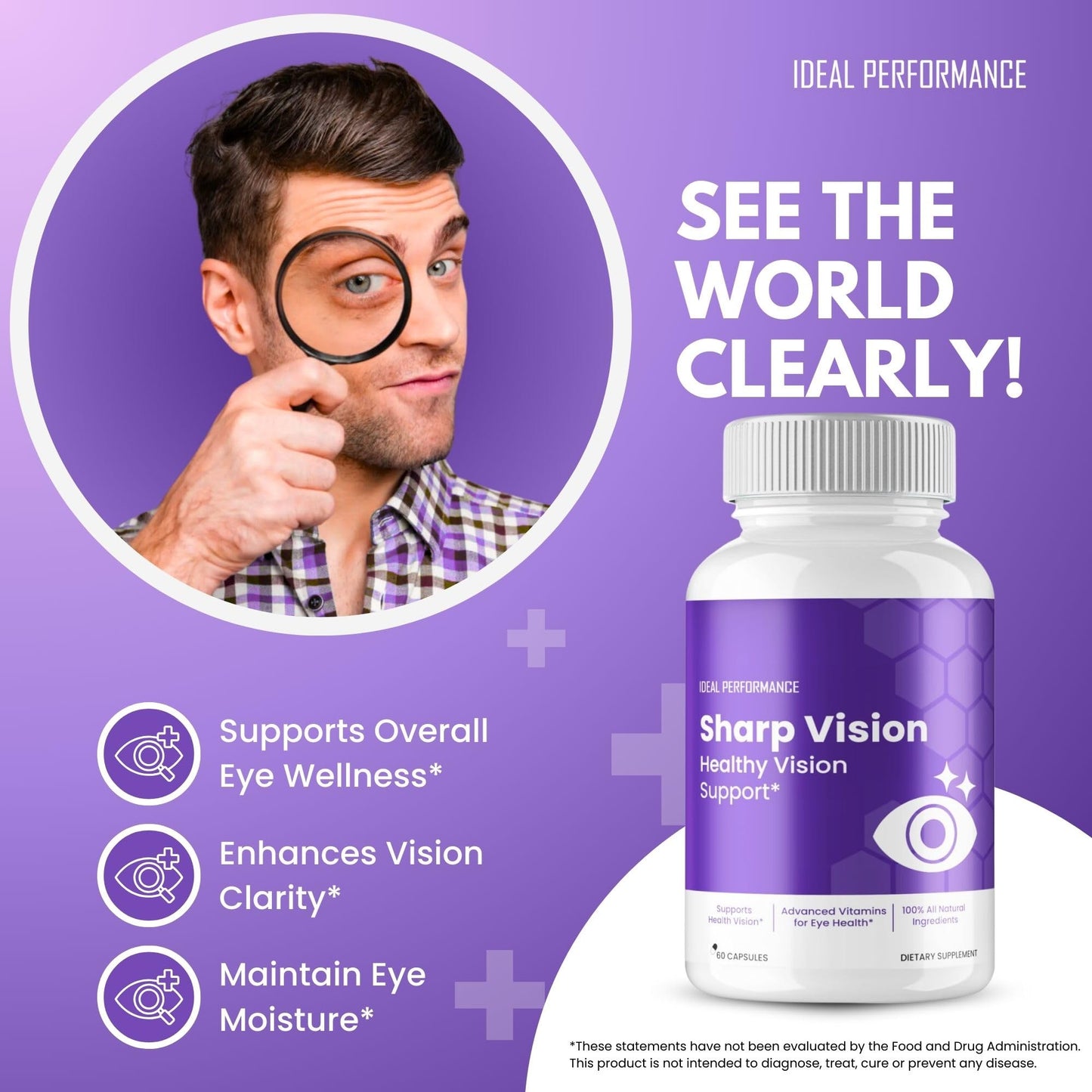 IDEAL PERFORMANCE Sharp Vision Eye Supplement Capsules, 120 Capsules