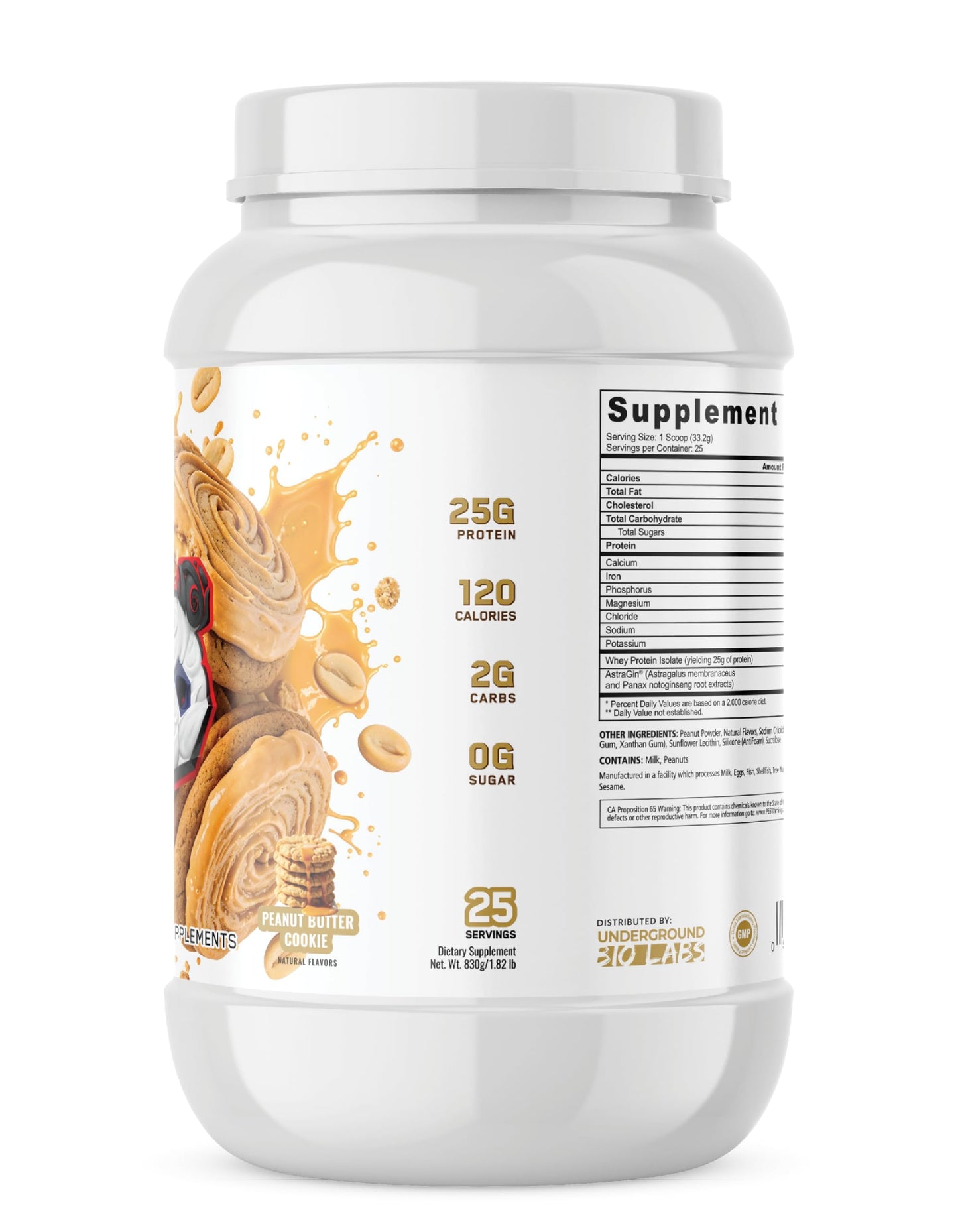 Underground Bio Labs Panda Fuel ISO Whey Protein Peanut Butter Cookie Powder 26.4