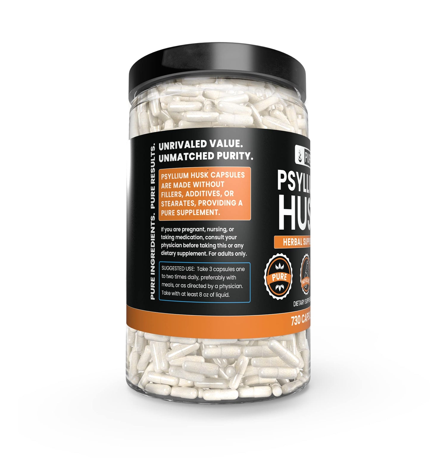 Pure Original Ingredients Psyllium Husk Capsules 730