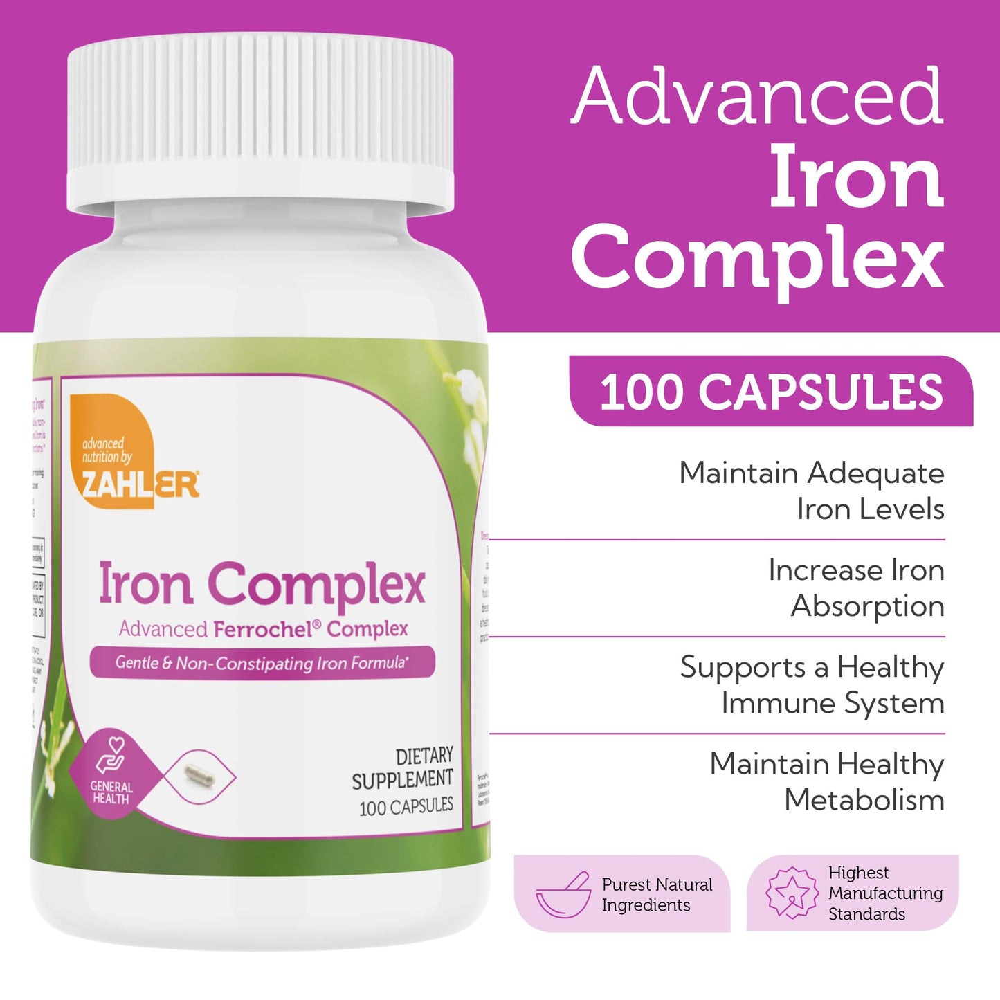 Zahler Iron Complex Capsule 100 Count