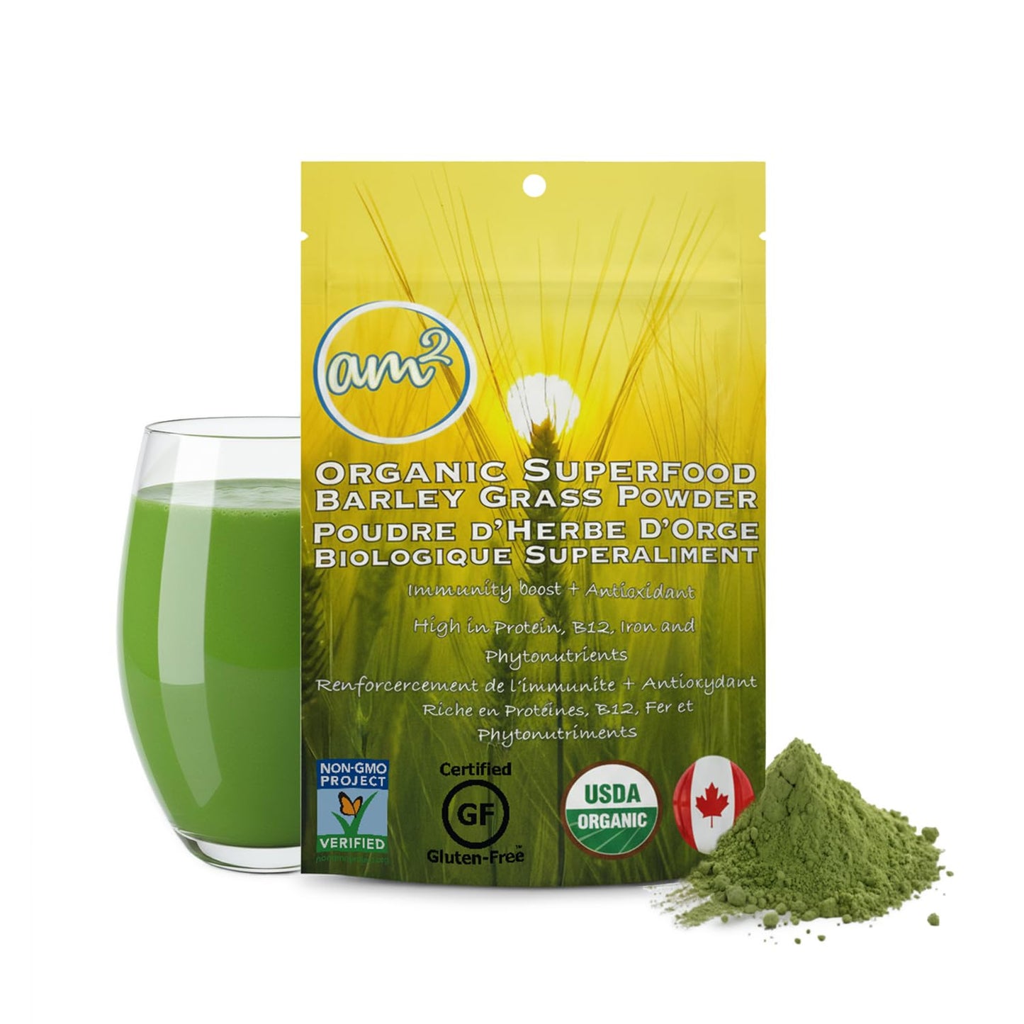 am2 Organic Barley Grass Powder 4.5 oz