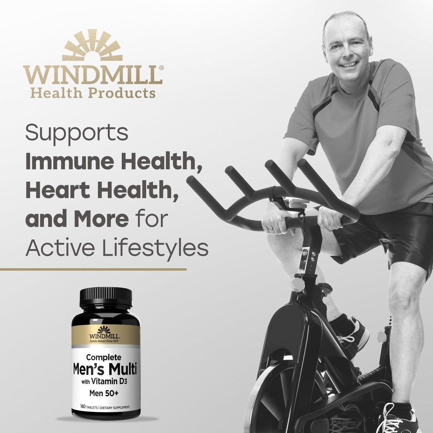 Windmill Men’s Multi 50+ with Vitamin D3, 180 Tablets