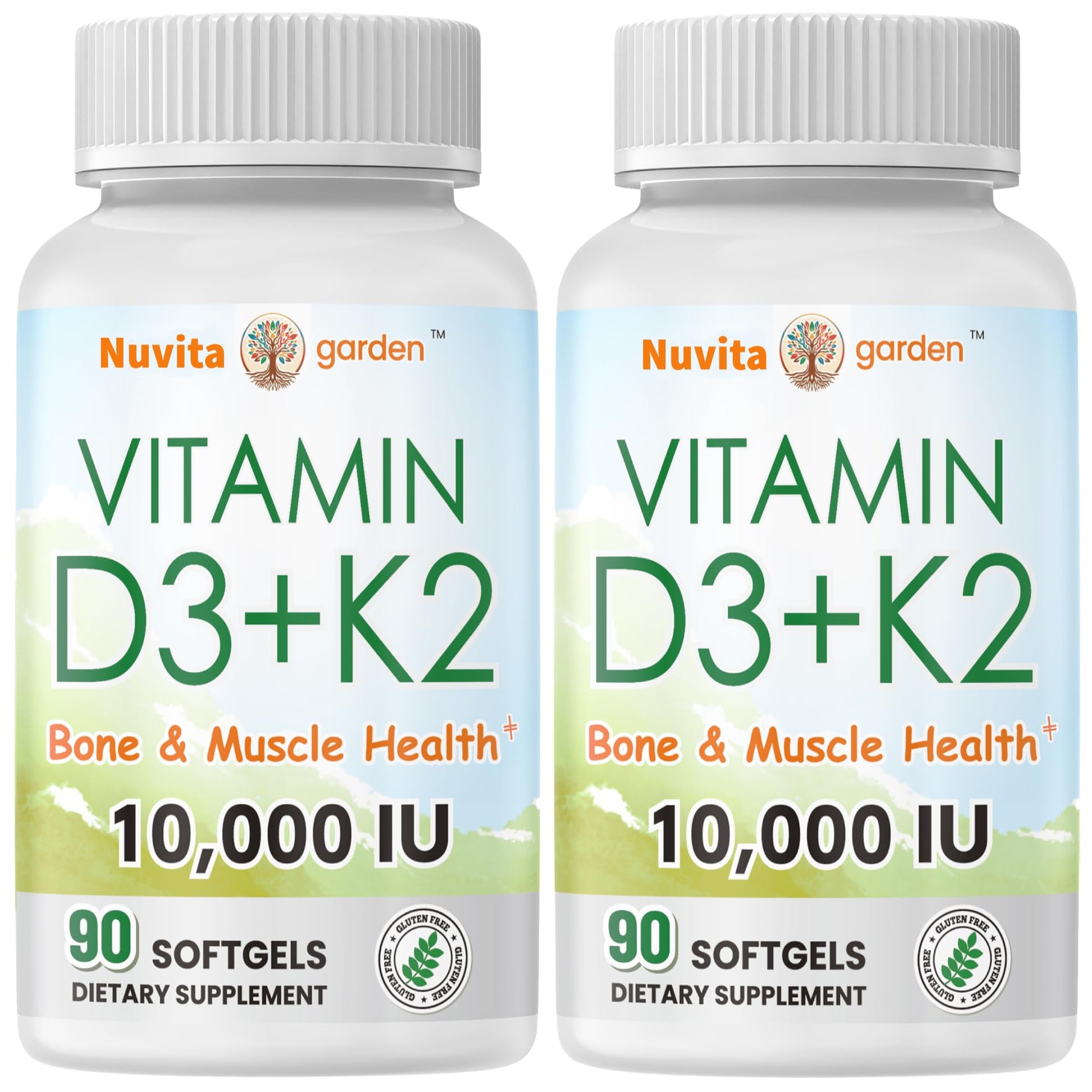 NoMiLu Vitamin D3 and K2 Complex Softgels, 90 Softgels