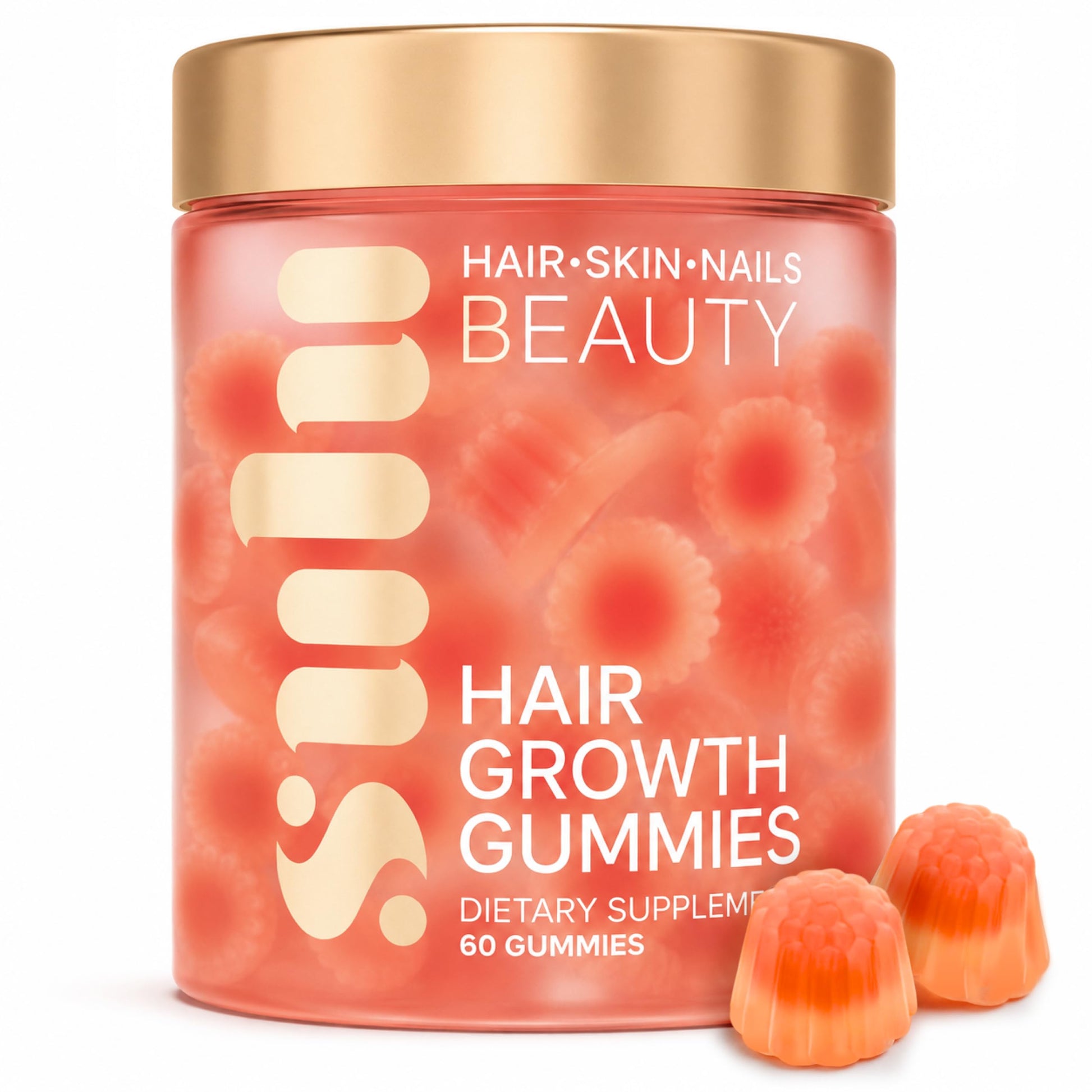 SULU Hair Growth Gummies Biotin Supplements for Women Skin Nails Vitamins, 60 Count