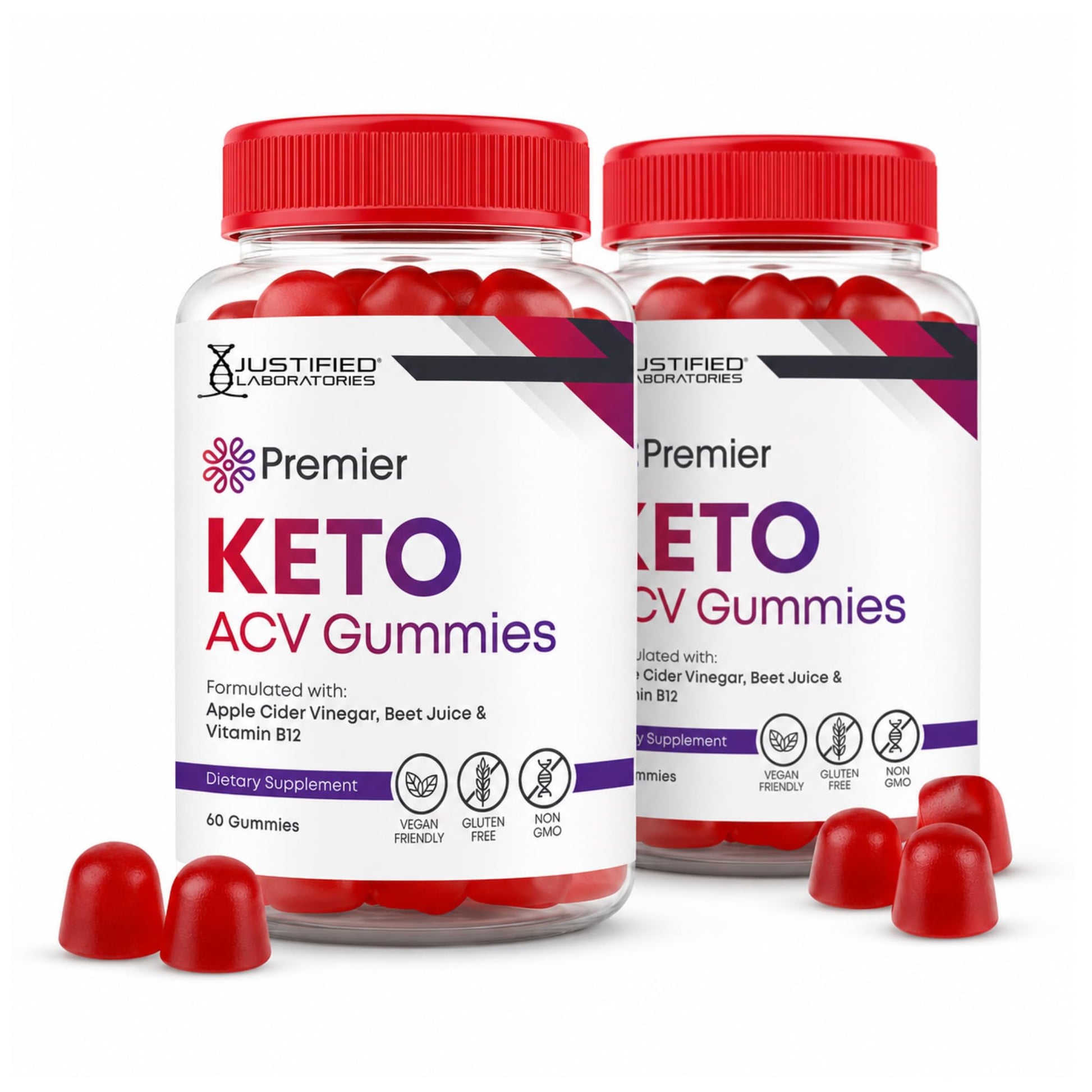 Justified Laboratories Premier Keto ACV Gummies (1000 mg), Gummy, 120 Count