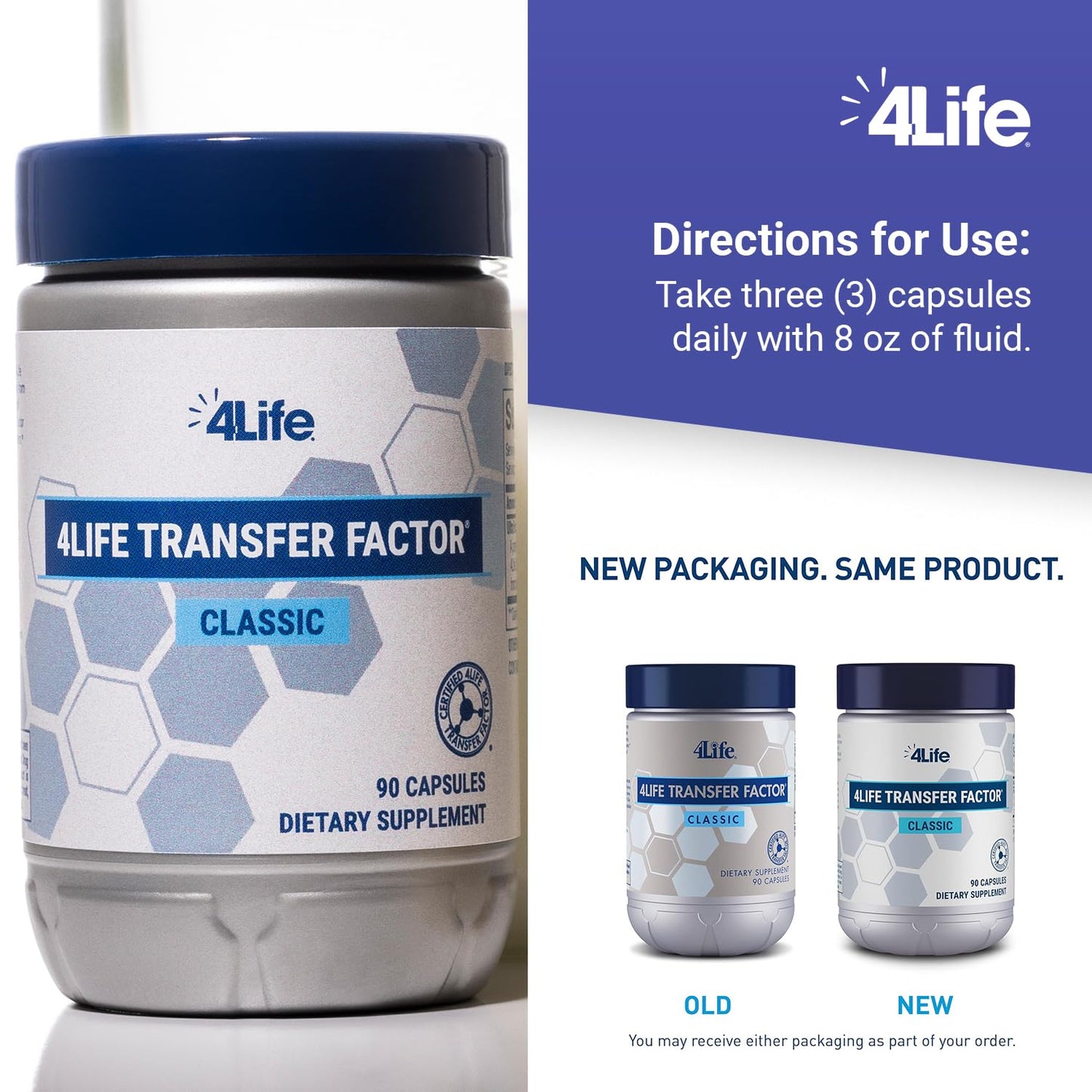 4Life Transfer Factor Classic with Cow Colostrum, 90 Capsules