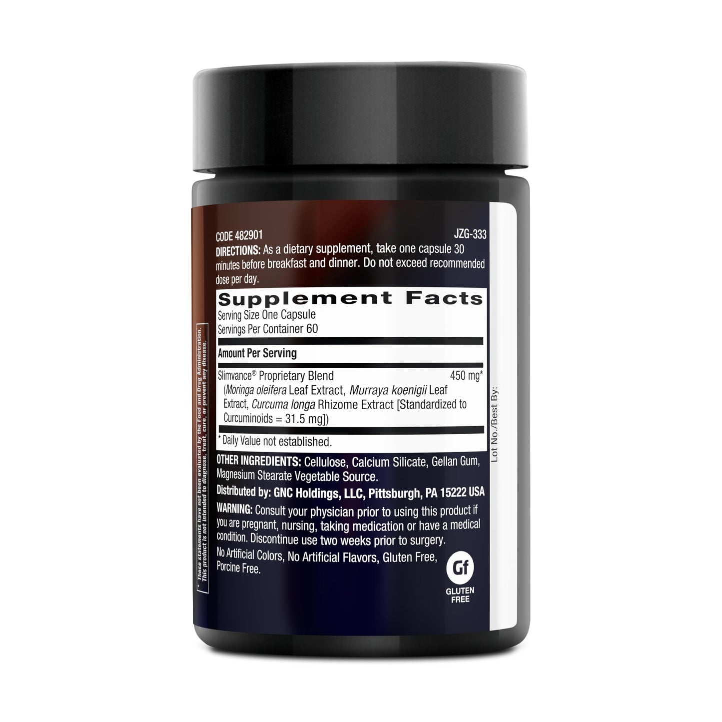 BodyDynamix Slimvance Core Slimming Complex, Stimulant Free Capsule, 60 Count