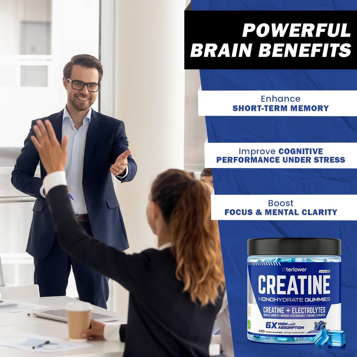 eterlower Creatine Monohydrate Gummies 5g Chewable, 119 Count