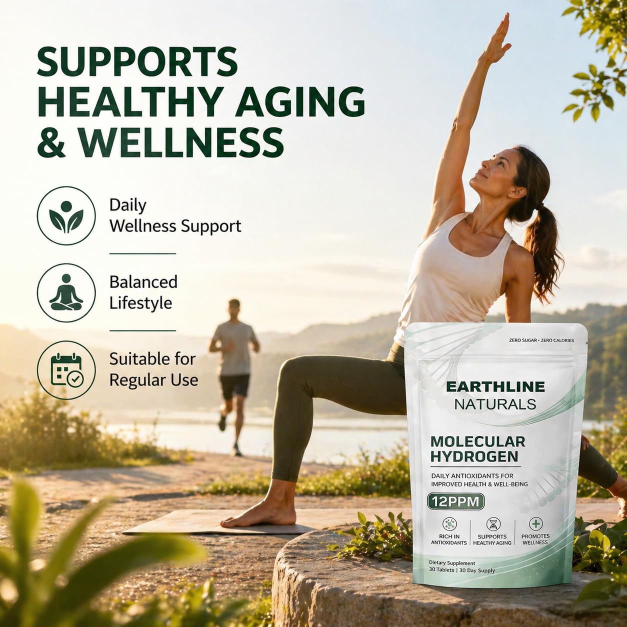 Earthline Naturals Molecular Hydrogen Tablets, 30 Tablets