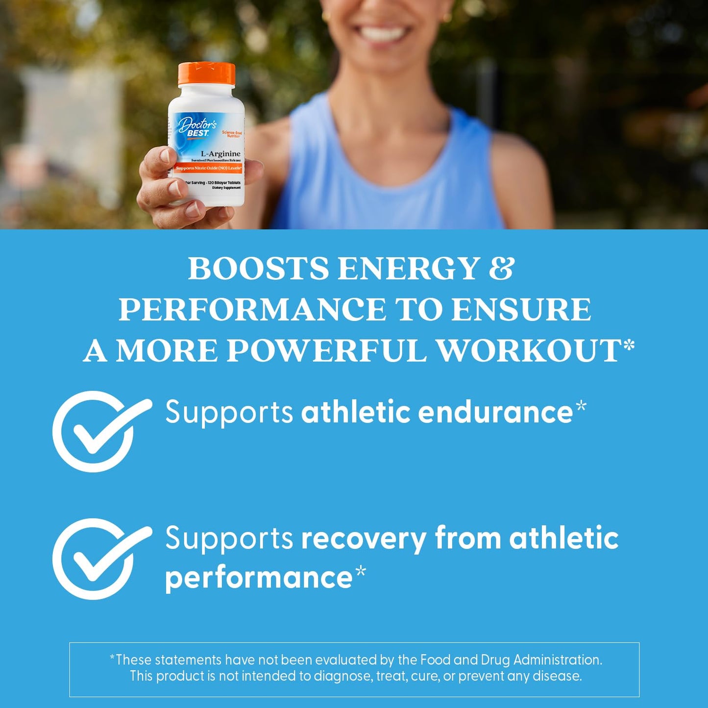 Doctor's Best L-Arginine Supplement Tablets 120 Count