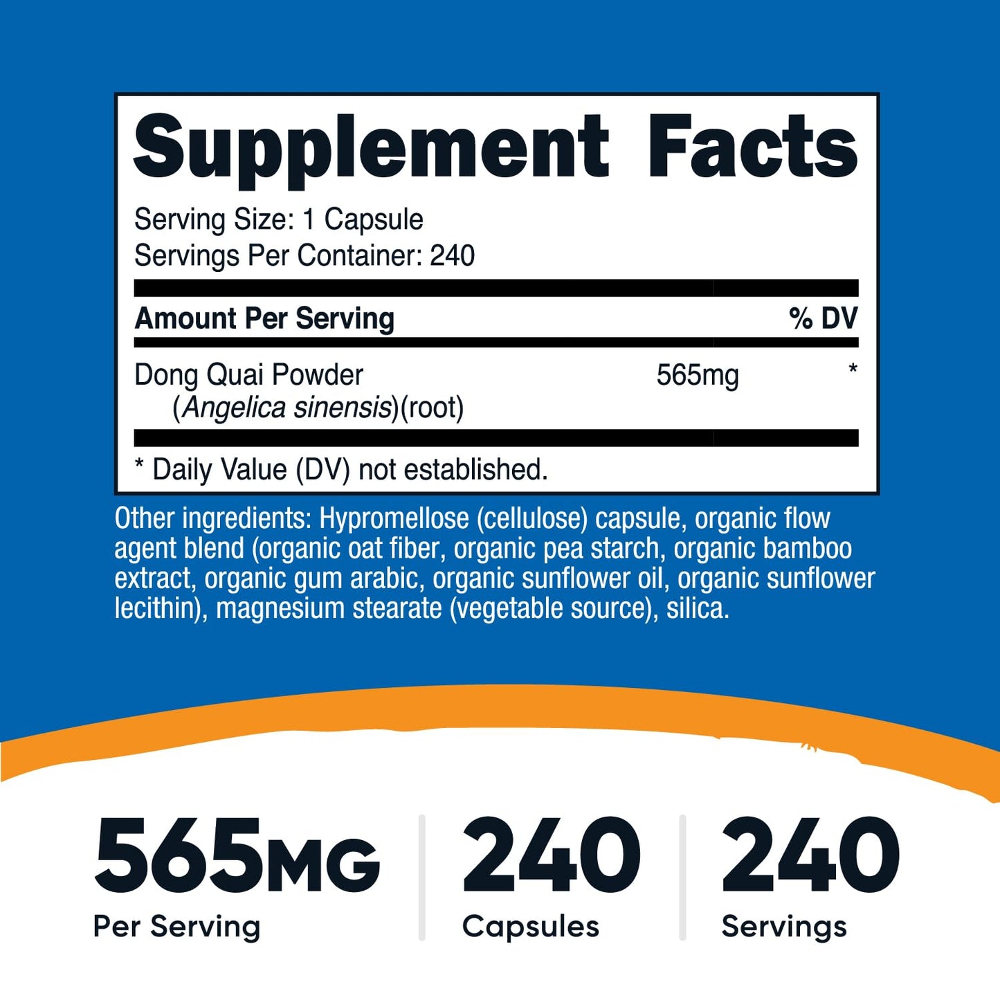 Nutricost Dong Quai 565mg Capsules, Pack of 2 Bottles