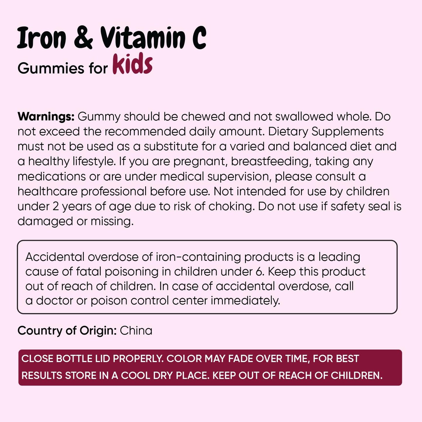 Maxmedix Kids Iron with Vitamin C Gummies 120 Count