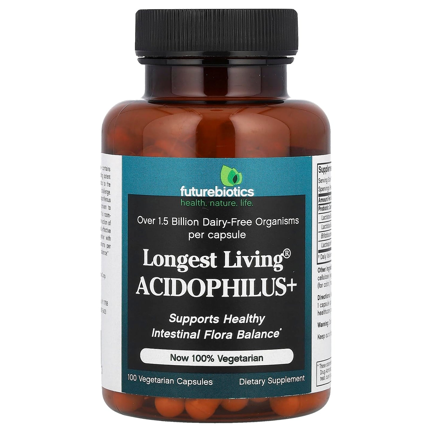 Futurebiotics Longest Living Acidophilus Plus Capsules, 100