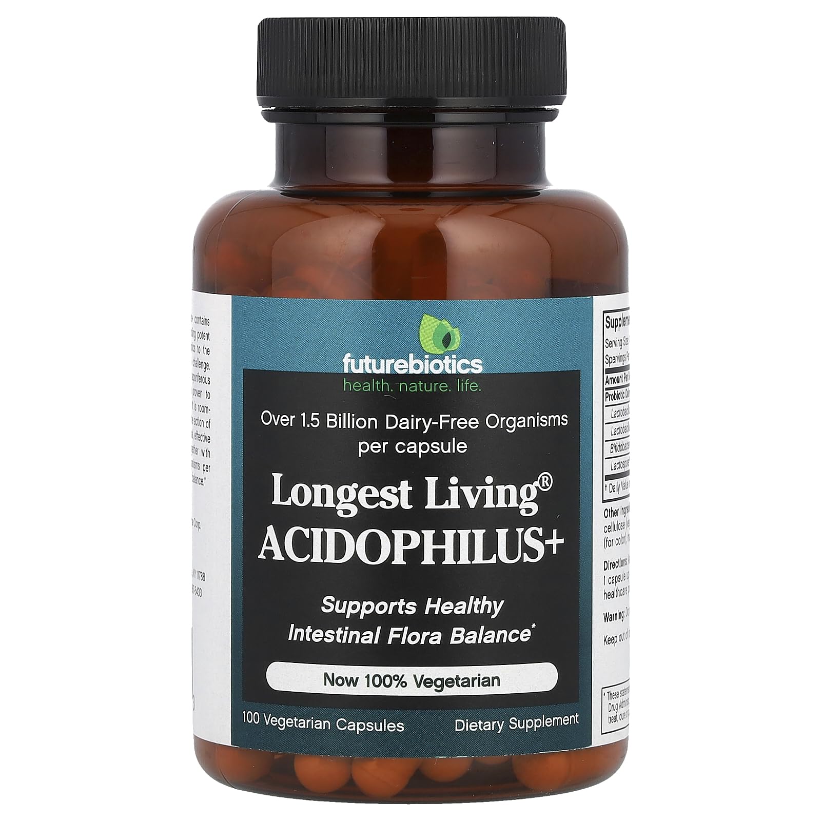 Futurebiotics Longest Living Acidophilus Plus Capsules, 100