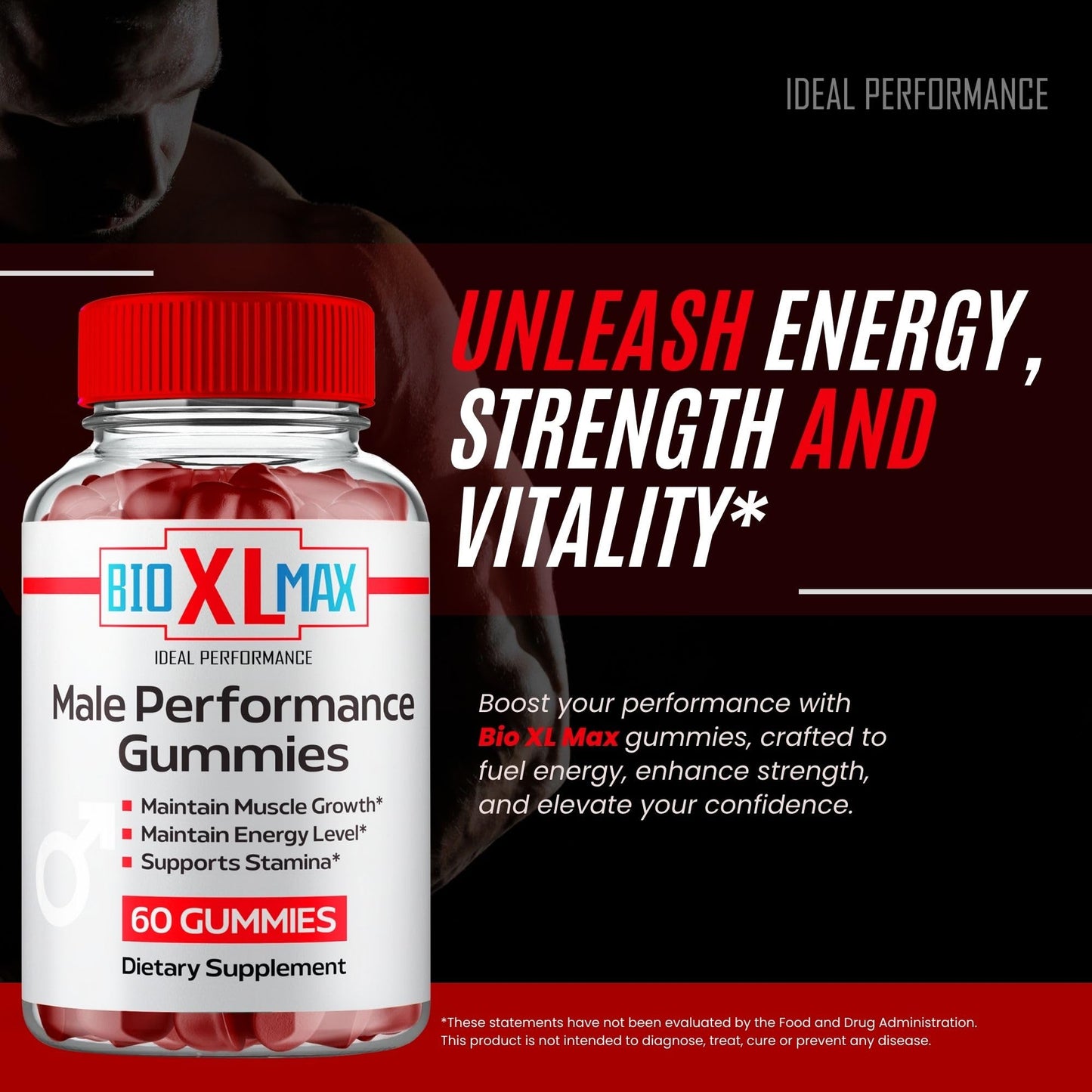 IDEAL PERFORMANCE Bio XL Max Gummies, 60 Count