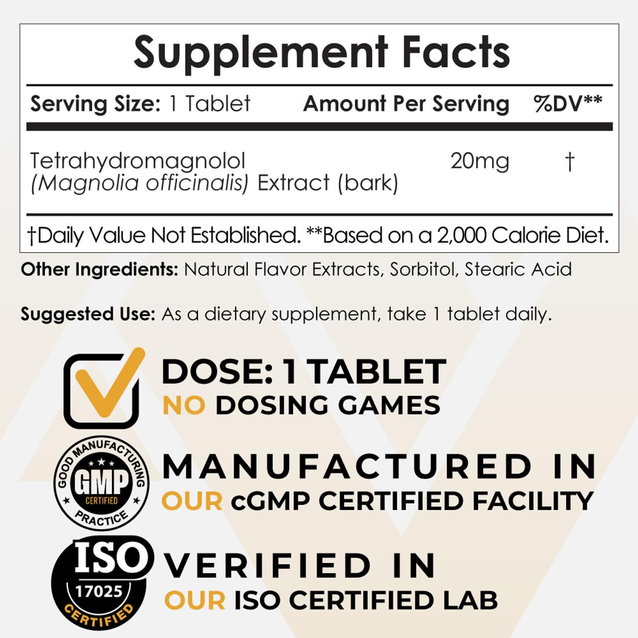 Nootropics Depot Tetrahydromagnolol Quick Dissolve Tablets, 180 Count