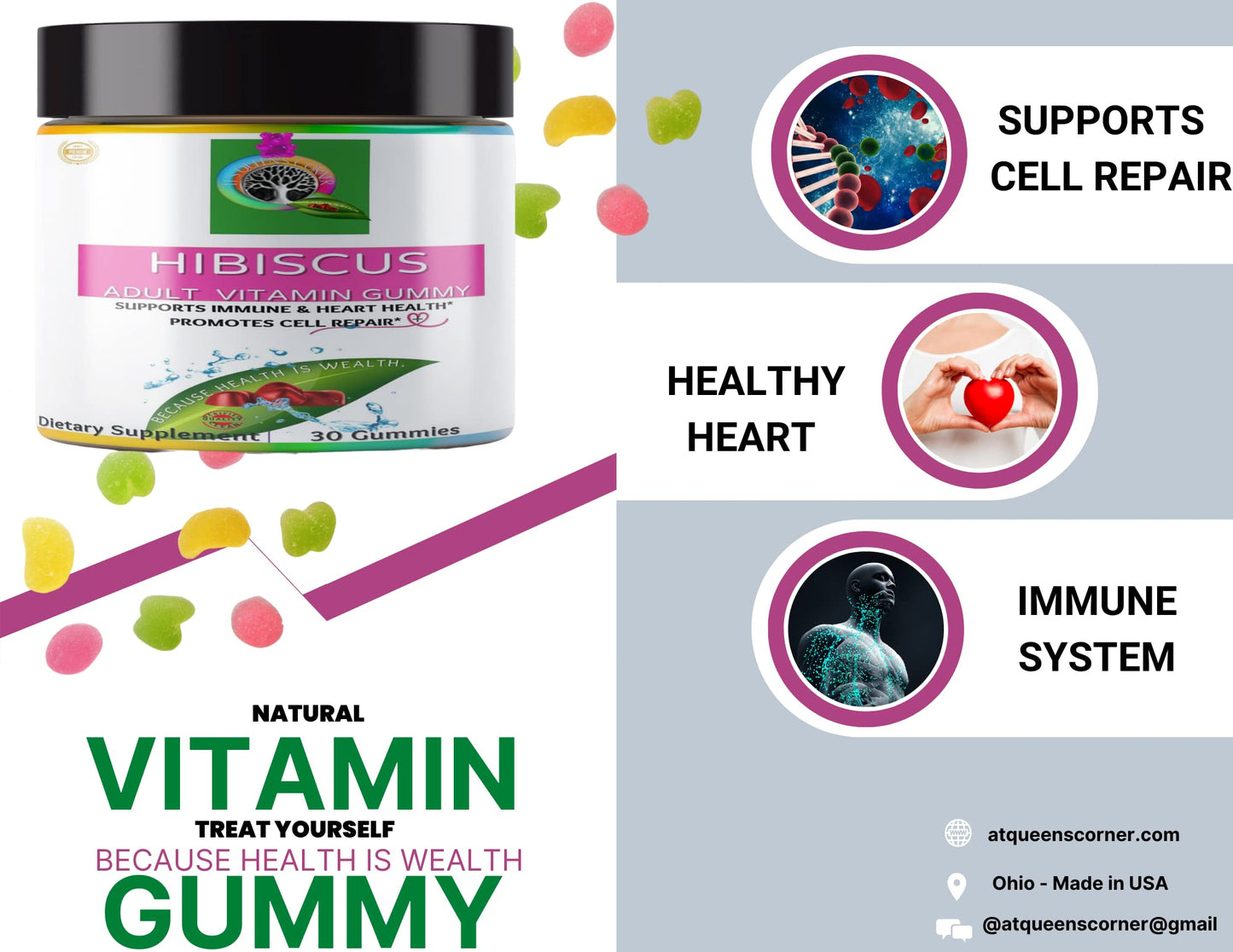 Generic Hibiscus - Adult Supplement Gummy 30 Gummies
