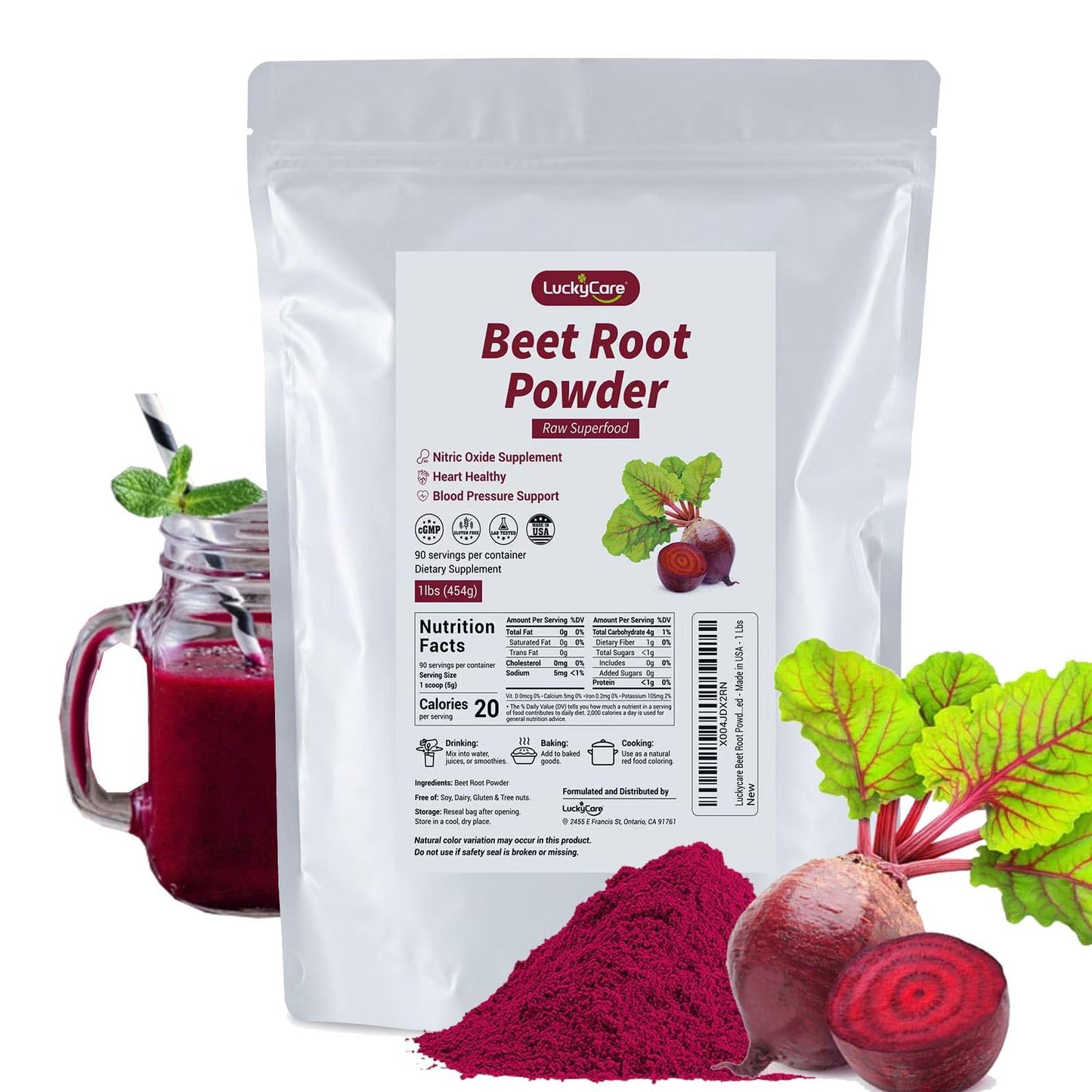 Luckycare Organic Beet Root Powder 16 oz