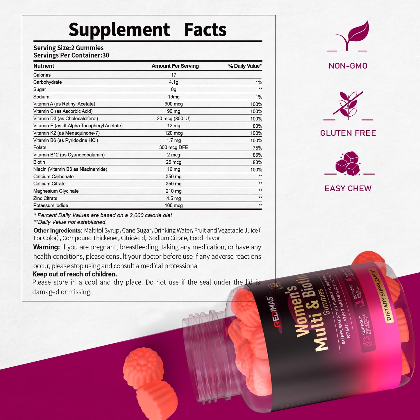 Redimas Multivitamin for Women Gummies, 60 Count