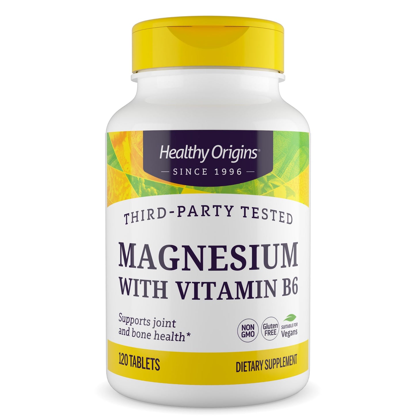 Healthy Origins Magnesium with Vitamin B6 Tablet, 120 Count