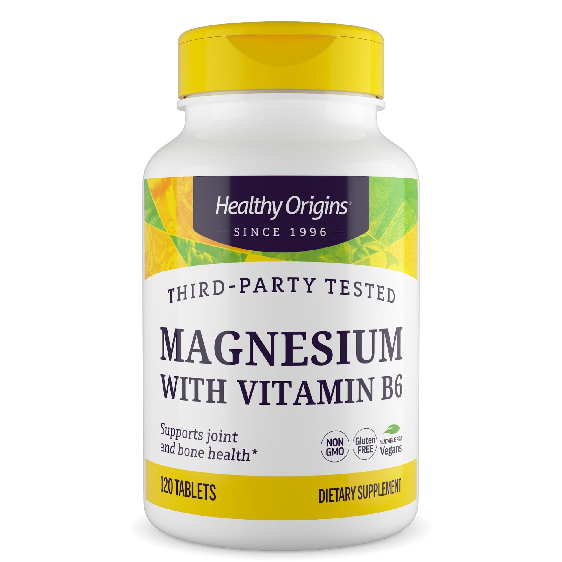Healthy Origins Magnesium with Vitamin B6 Tablet, 120 Count