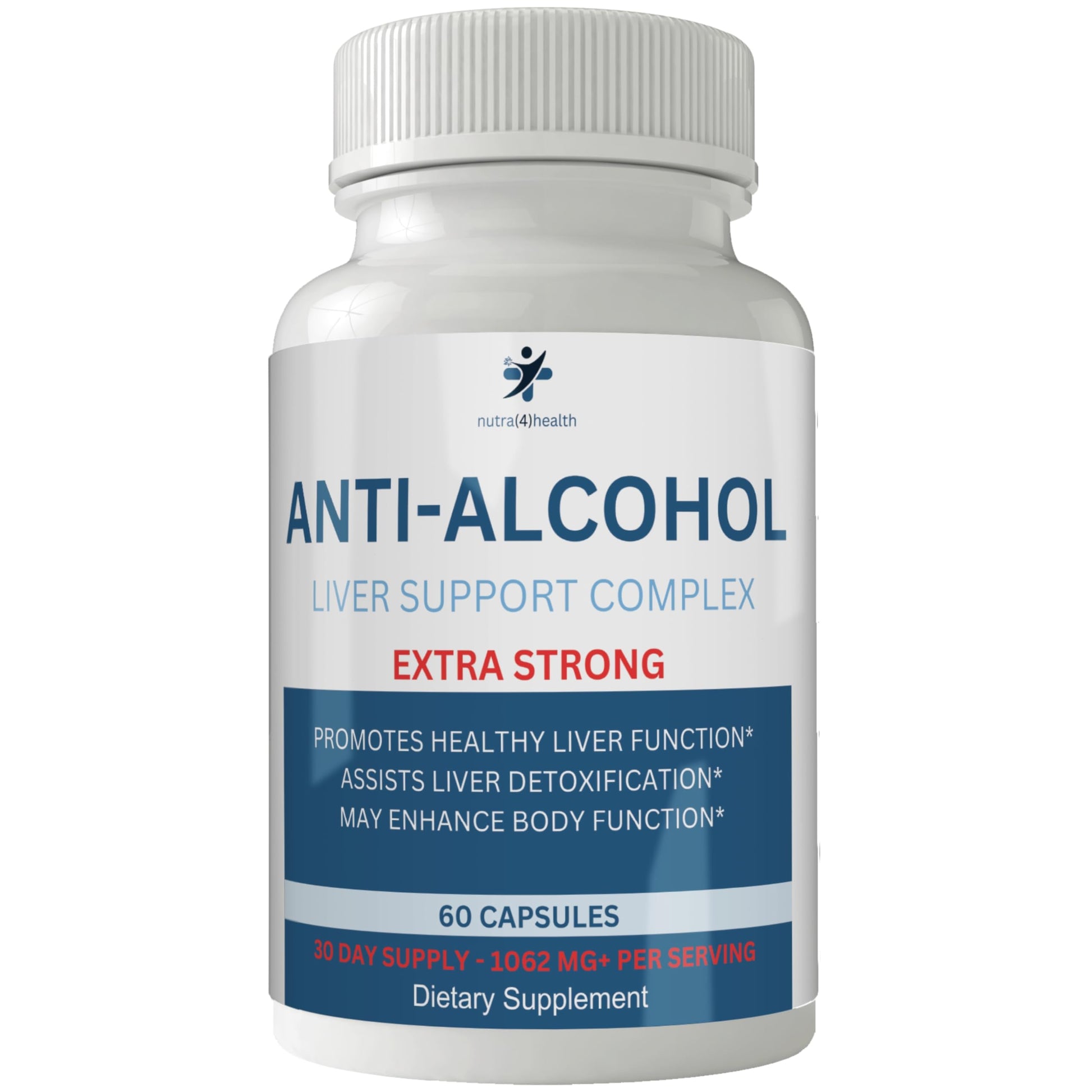 nutra4health Anti Alcohol Craving Supplement Capsules, 60 Count