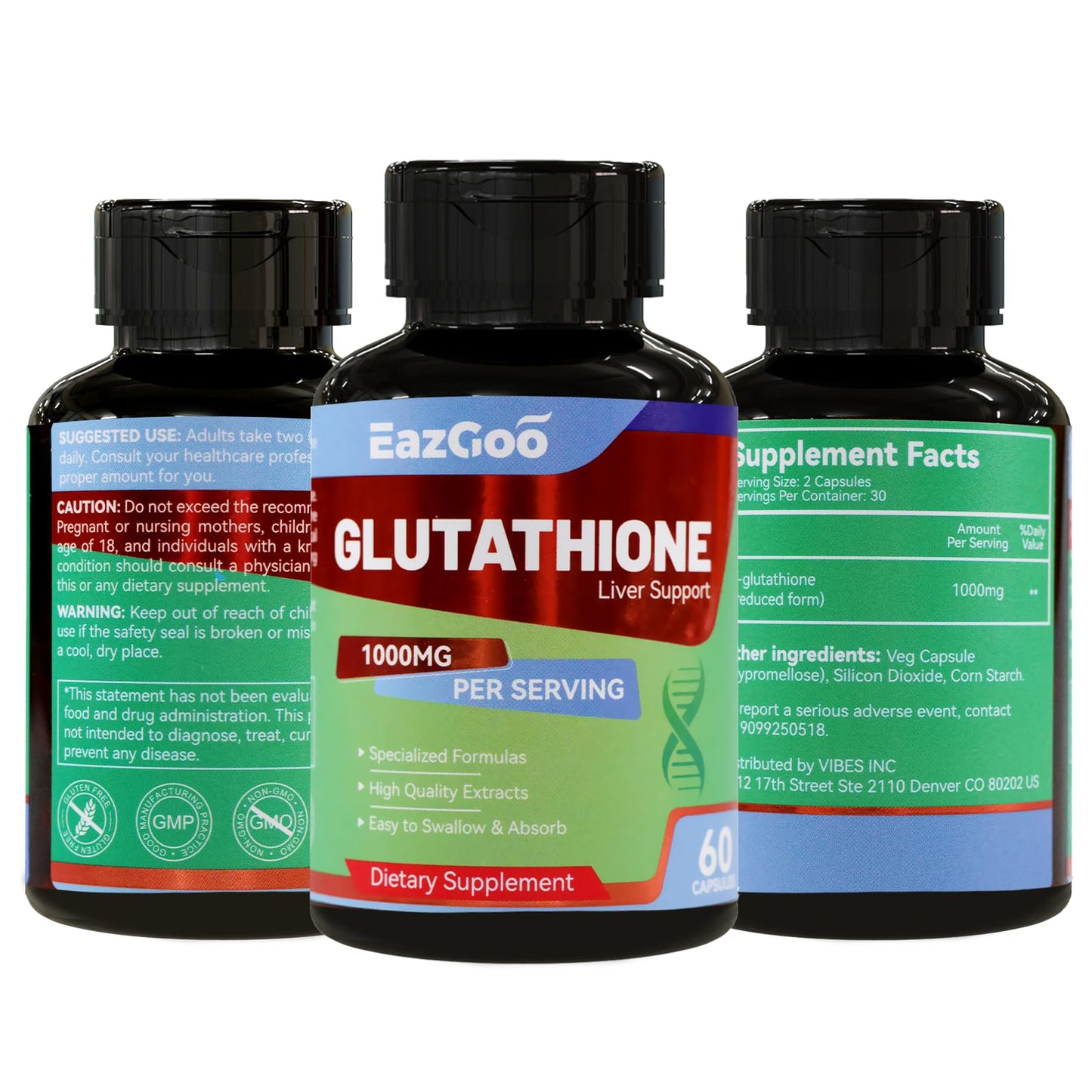 EAZGOO Glutathione Supplement 1000mg Capsule 120 Capsules