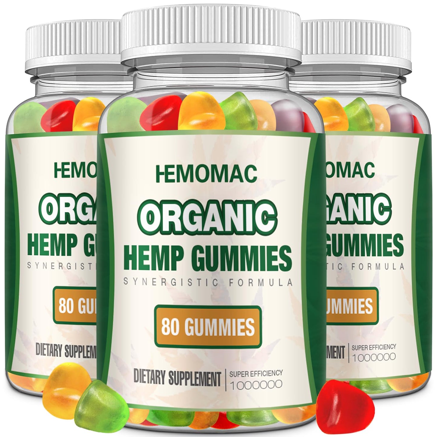 HEMOMAC Organic Hemp Gummies High Potency, Gummy, 240 Count