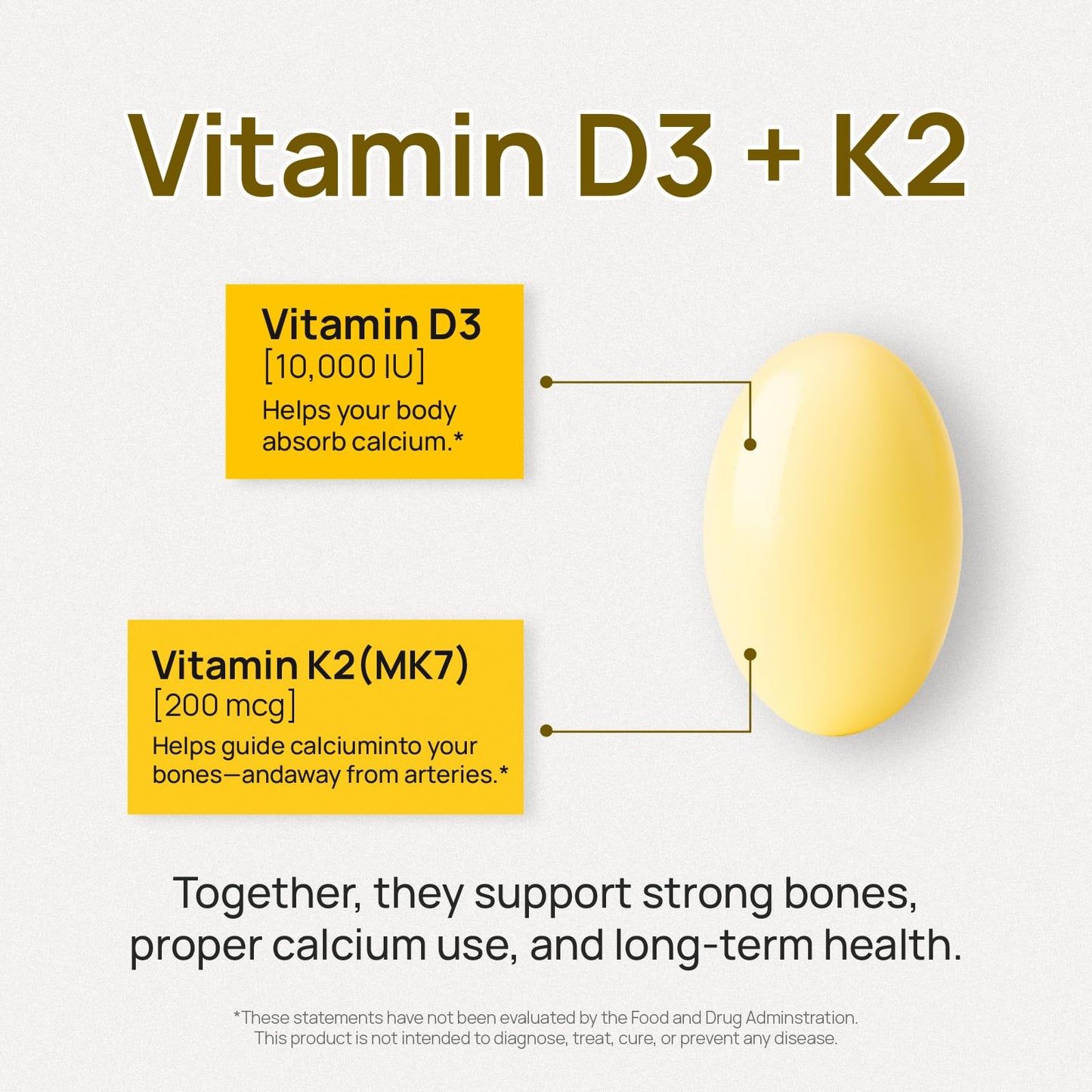 Selerb Vitamin D3 K2 with Virgin Coconut Oil 120 Softgels