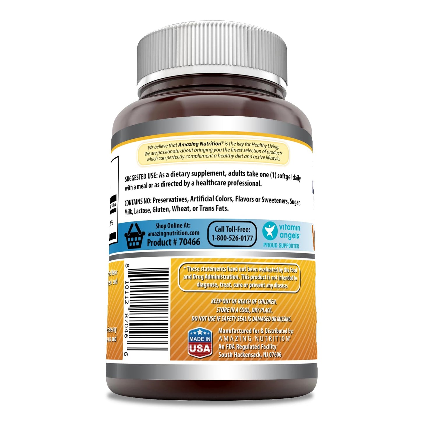 Amazing Nutrition Vitamin D3 2000 IU Supplement Softgel 1 Count