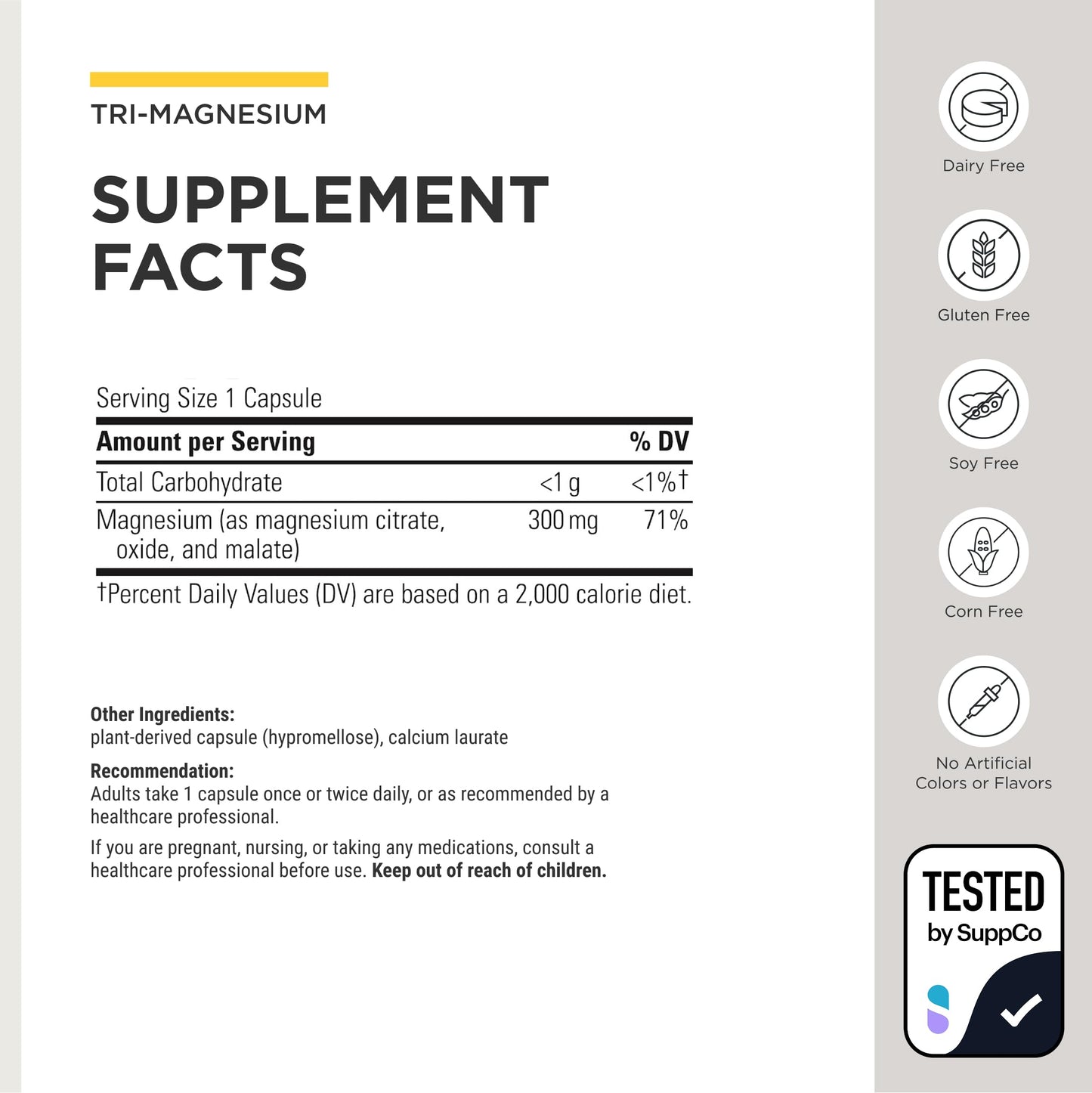 Integrative Therapeutics Tri-Magnesium Capsules 90 Count