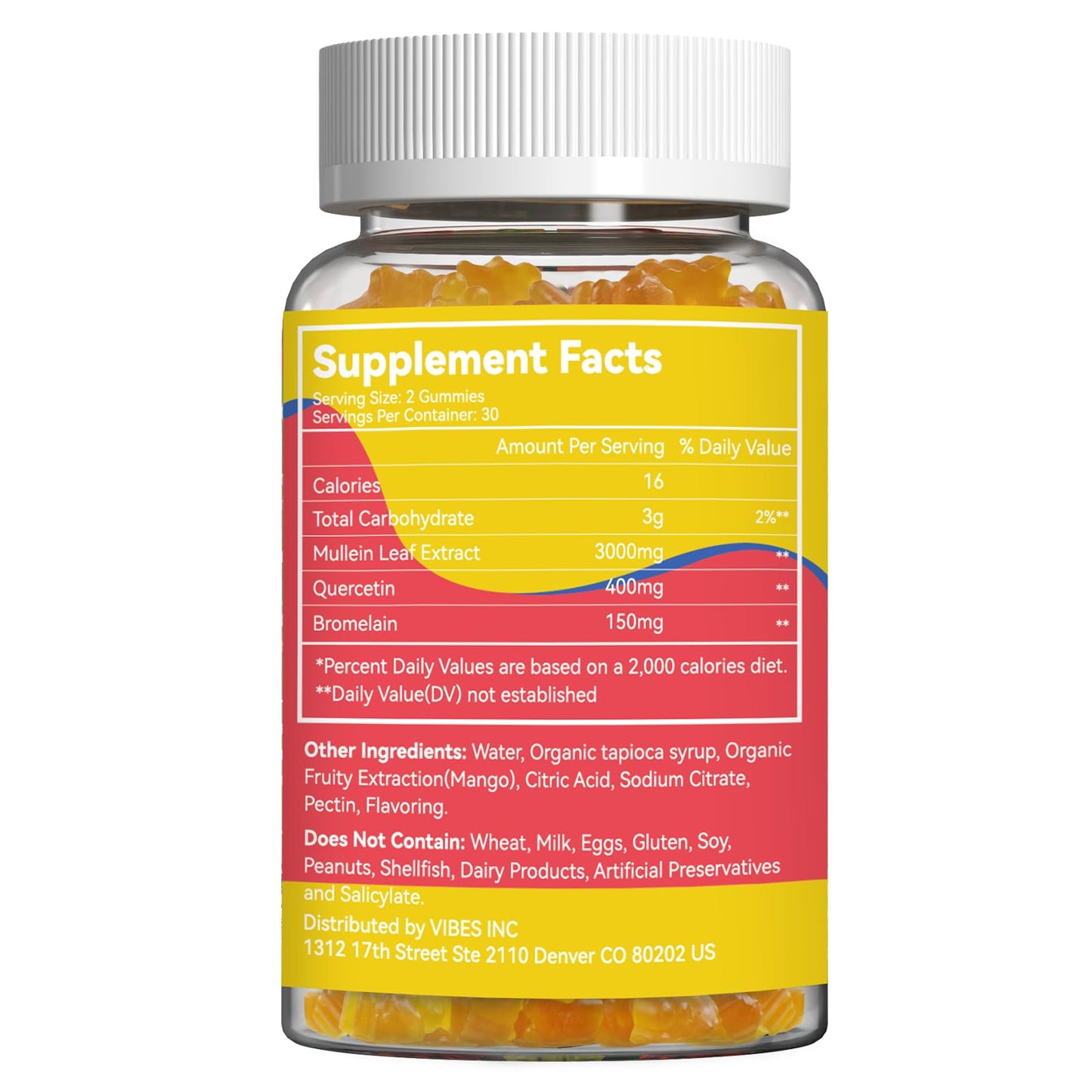 SmildeHeal Mullein Gummies 3000mg, 120 Count